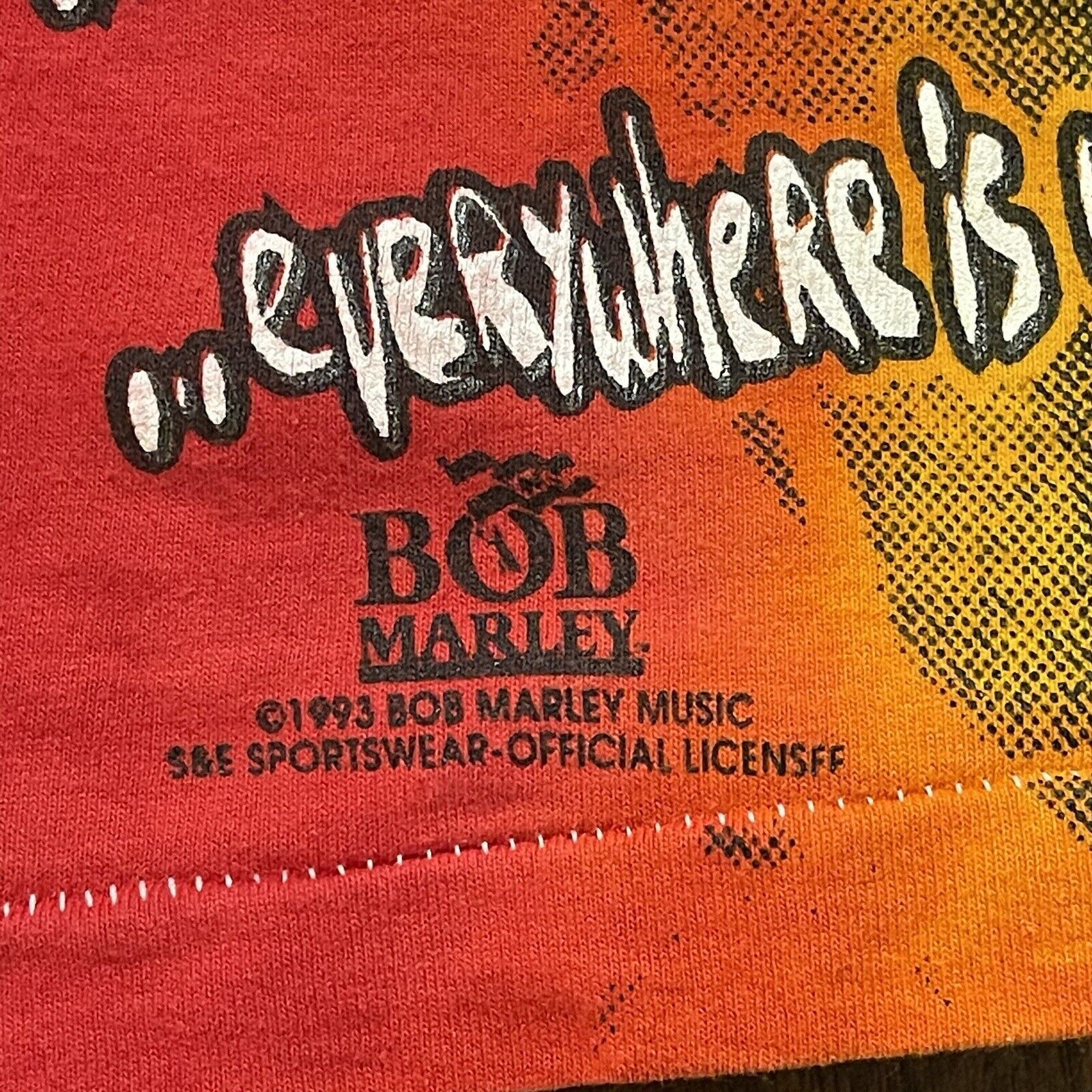 Fruit Of The Loom Vtg Rare Bob Marley T-Shirt XL AOP 90s War Quote Tie Dyed Size US XL / EU 56 / 4 - 6 Thumbnail
