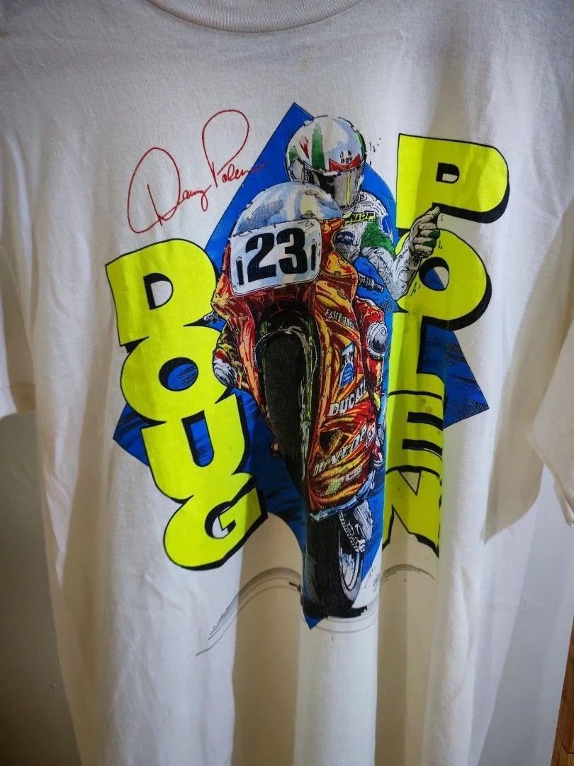 Vintage Vintage 90s Doug Polen Ducati Corse Tee Hanes USA Size US L / EU 52-54 / 3 - 2 Thumbnail