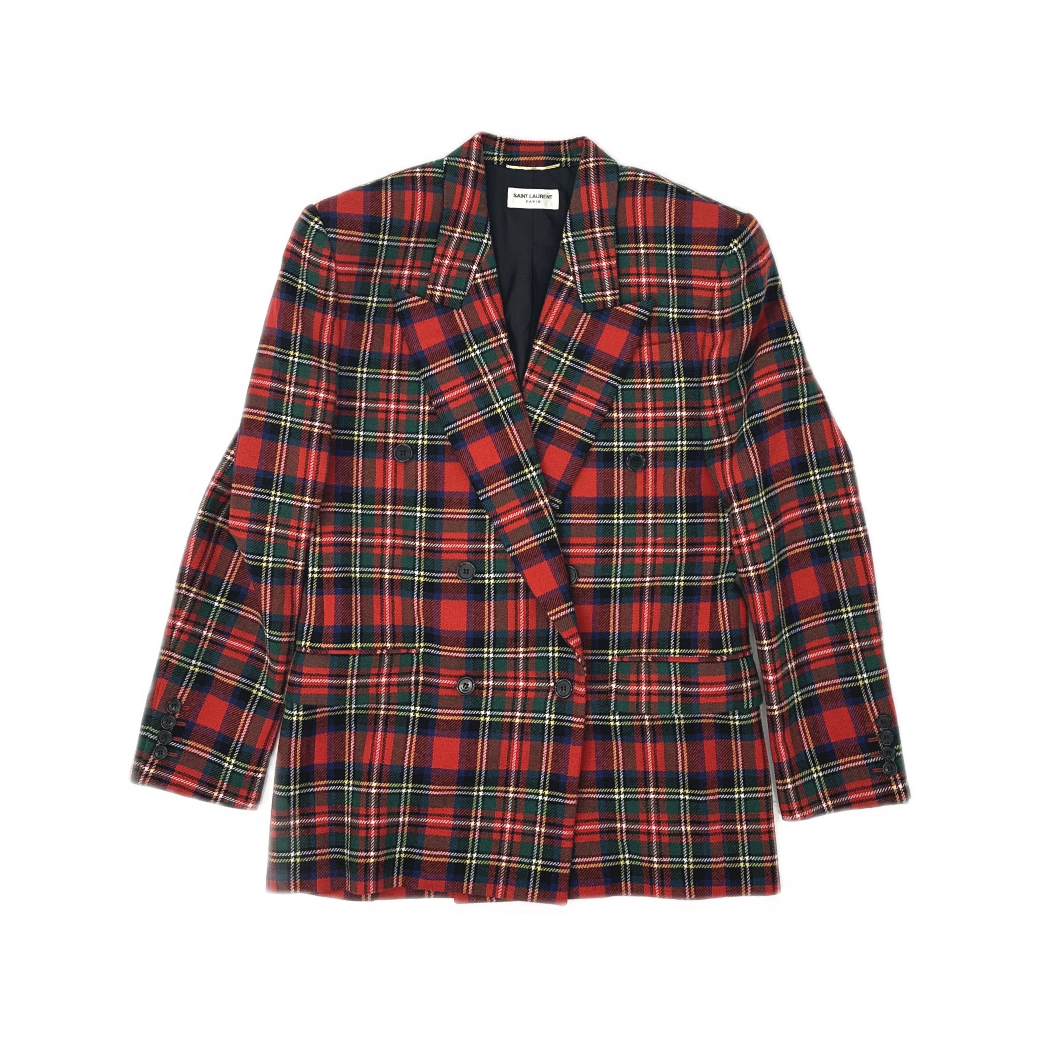 Saint Laurent Paris Saint Laurent Plaid Double-Breasted Blazer Size 38 Size S / US 4 / IT 40 - 1 Thumbnail
