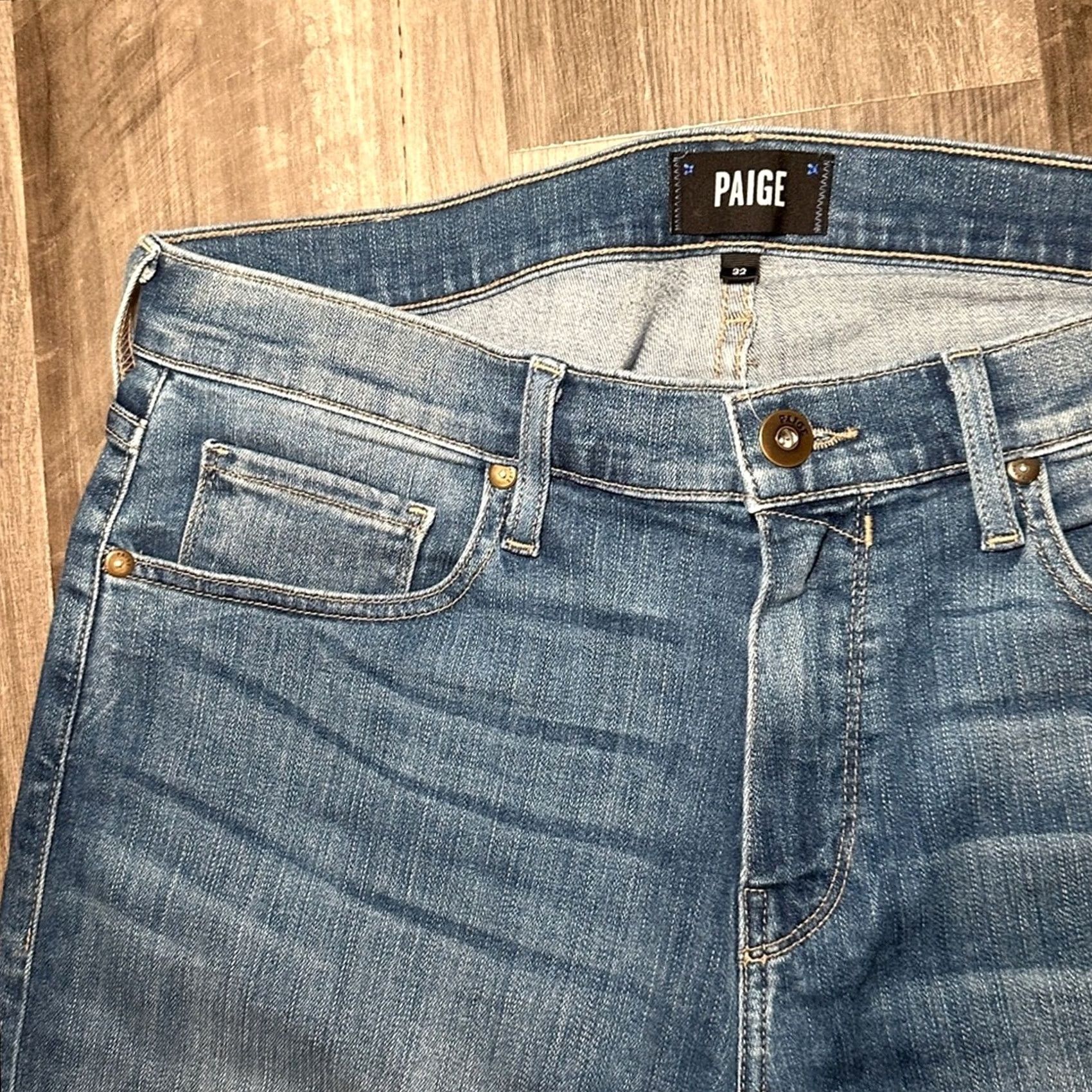 Paige PAIGE Federal Slim Fit LED Blue Jeans - 32 Men Regular Size US 32 / EU 48 - 6 Thumbnail