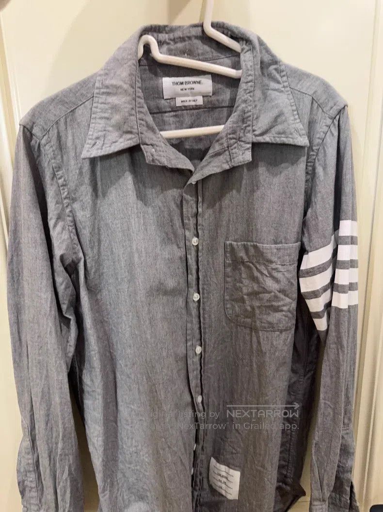 Thom Browne Thom Browne Gray long-sleeved shirt Size US S / EU 44-46 / 1 - 1 Thumbnail