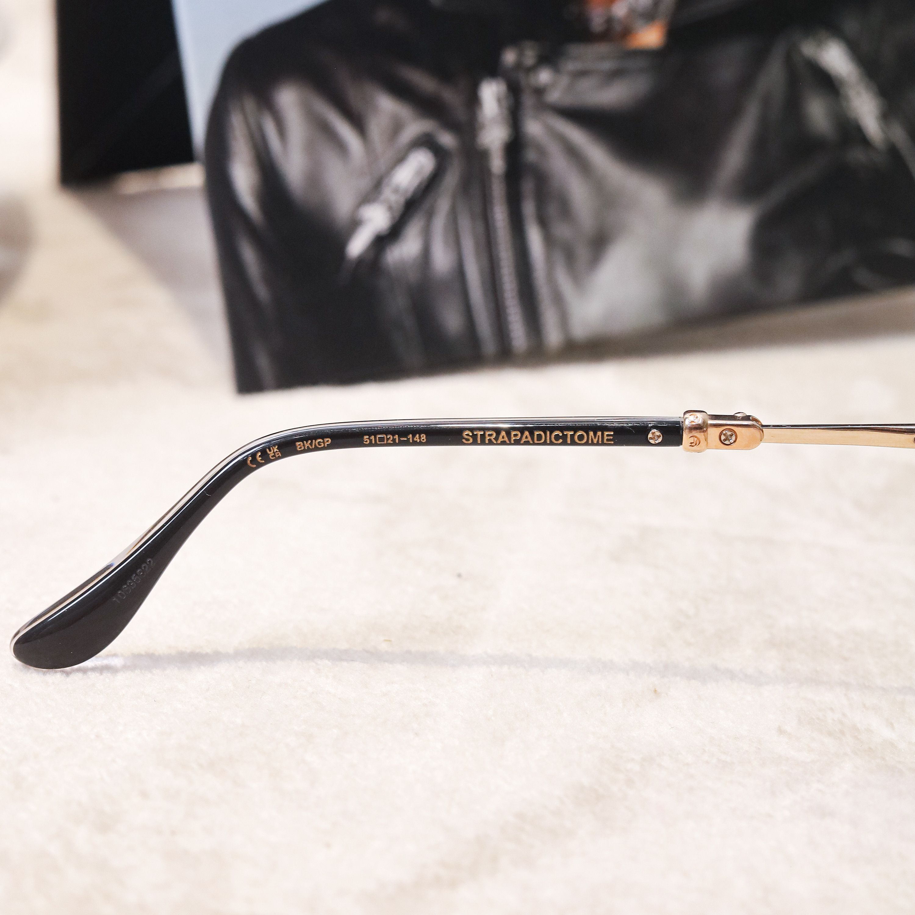 Chrome Hearts CHROME HEARTS STRAPADICTOME BLACK/GOLD PLATED Size ONE SIZE - 7 Thumbnail