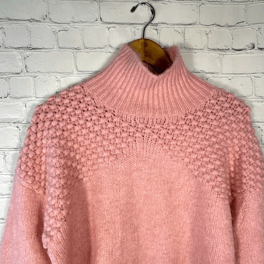 Free People Free People Bradley Sweater Pink Small Knitted Pullover Cropped Boho Chunky Size S / US 4 / IT 40 - 2 Thumbnail