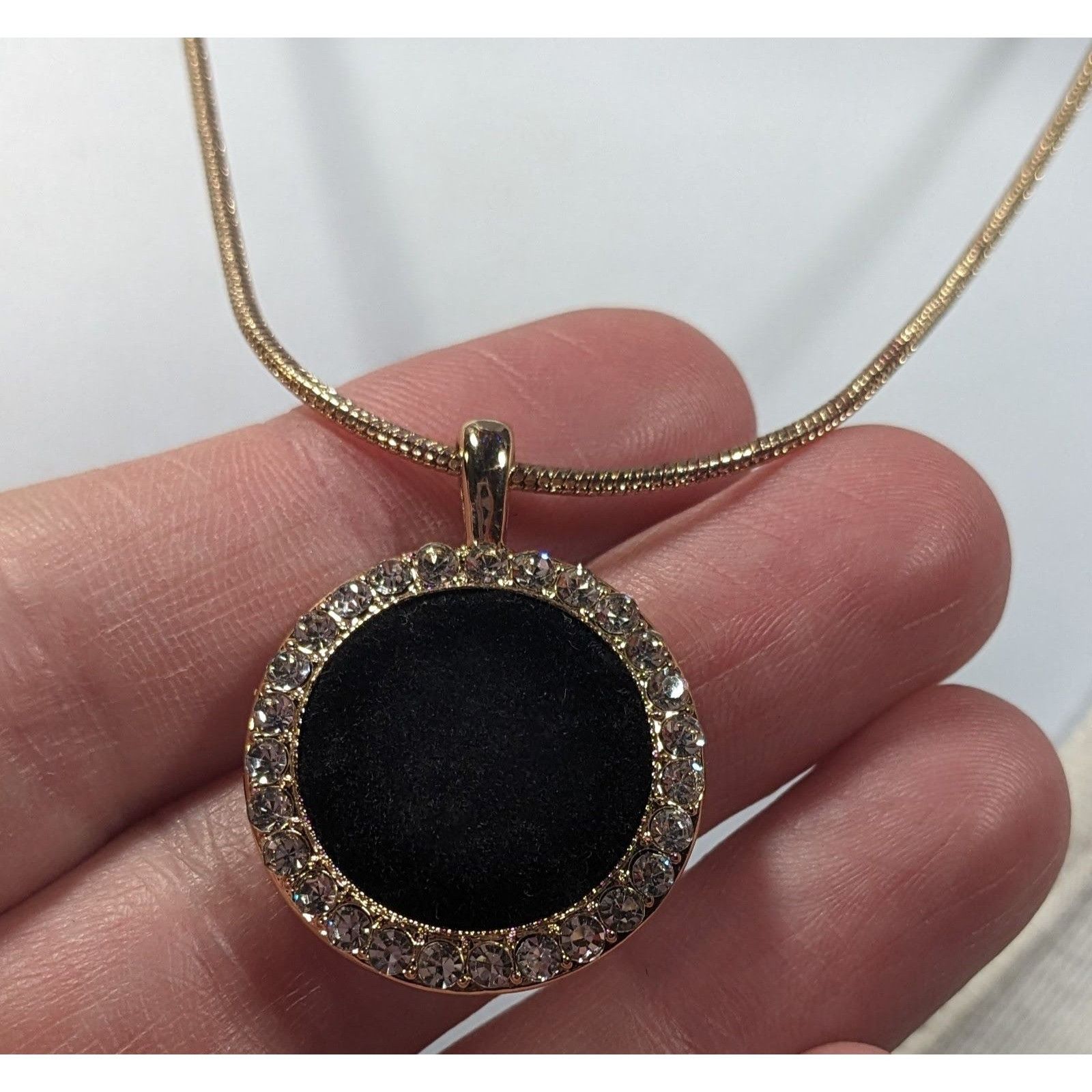 Monet Monet Social Tower Gold Tone Black Velvet Pendant Necklace Size ONE SIZE - 3 Thumbnail