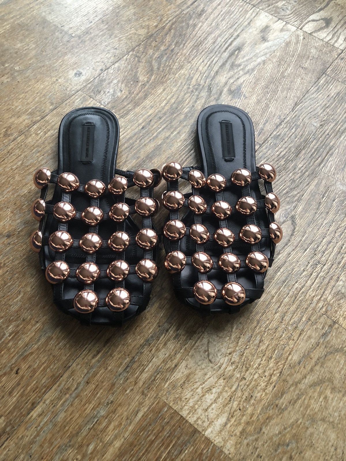 Alexander Wang ALEXANDER WANG AMELIA STUDDED LATTICE SLIDES FLAT SLIP SHOES Size US 4.5 / IT 34.5 - 2 Thumbnail