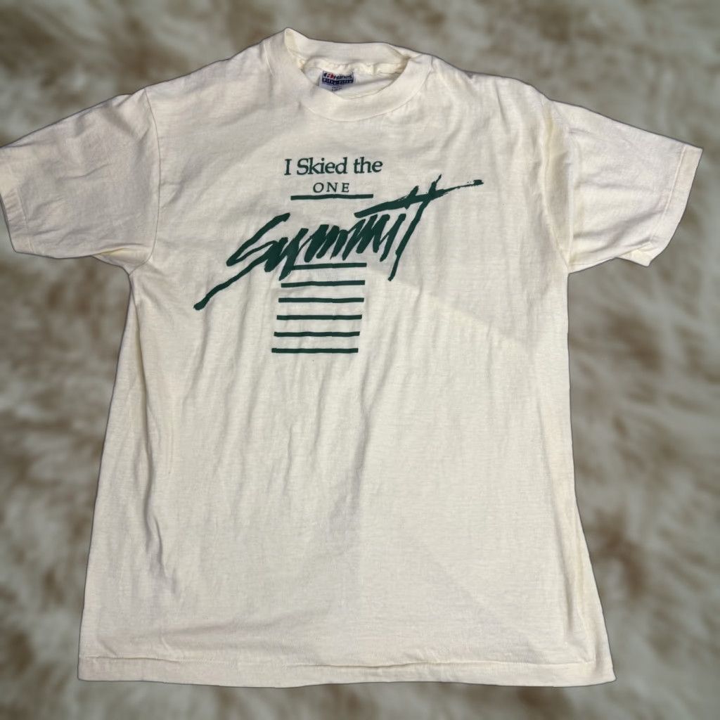 Hanes VTG Hanes T Shirt “I Skied The One Summit” Women S Vanilla Cotton Polyester Short Sleeve Size S Size S / US 4 / IT 40 - 1 Thumbnail