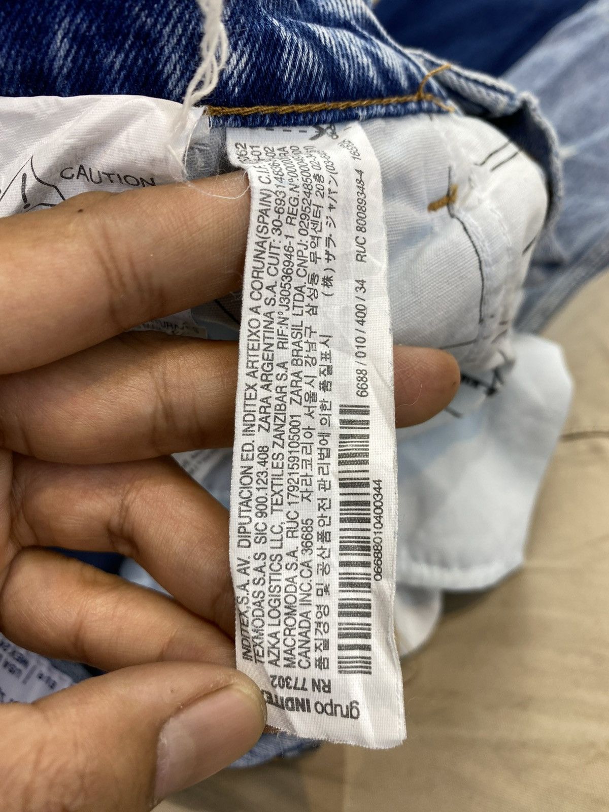 Japanese Brand TRf baggy patchwork color block croped denim jeans Size US 30 / EU 46 - 14 Thumbnail