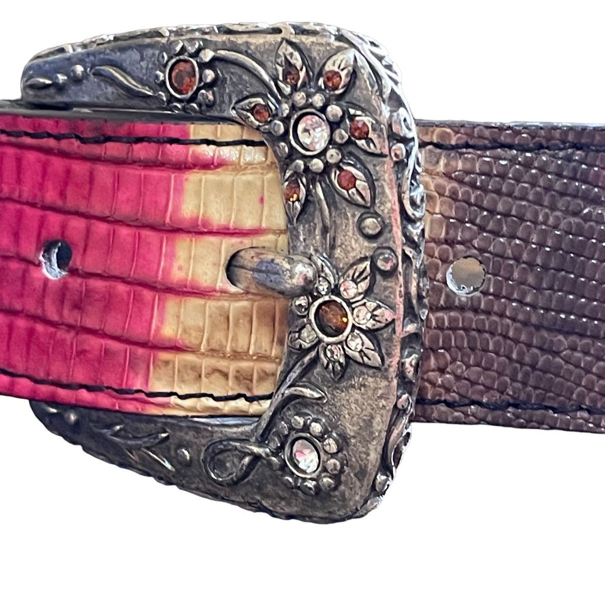 Hysteric Glamour × Japanese Brand × Le Grande Bleu (L.G.B.) Y2K Marquistone X Post & Co Rhinestones Alligator Belt Size ONE SIZE - 4 Thumbnail