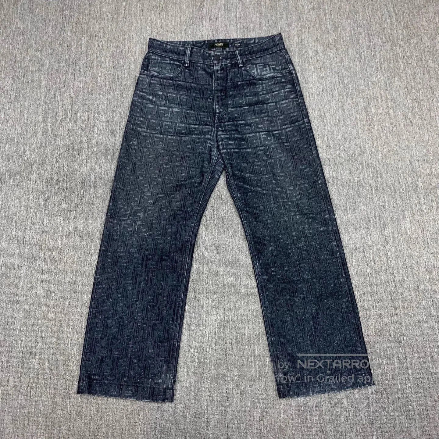 Fendi Blue Patterned Denim Jeans Size 32. Size US 32 / EU 48 - 1 Thumbnail