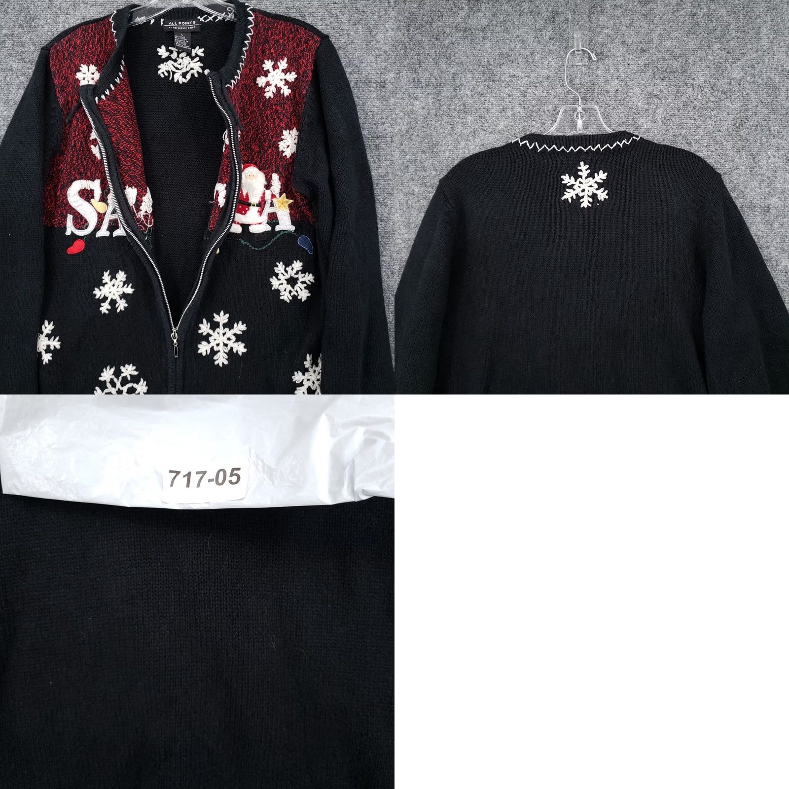 Vintage VINTAGE Reference Point Sweater Women L Large Black Santa Ugly Christmas 90s Size L / US 10 / IT 46 - 9 Thumbnail