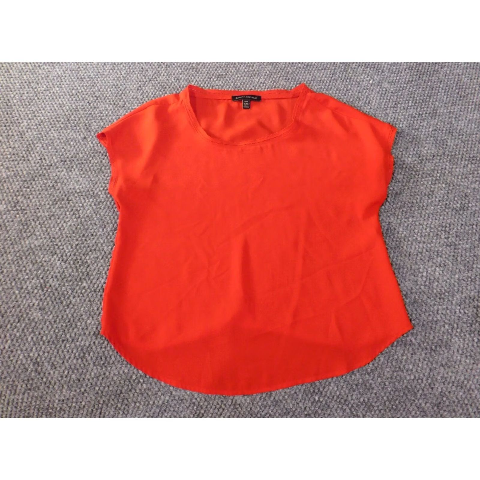Banana Republic Banana Republic Blouse Womens P2XS Petite Red Crew Neck Short Sleeve Pullover Top Casual Classic Stretch Modal Polyester Rayon XS? Size XXS / US 00 / IT 34 - 2 Thumbnail