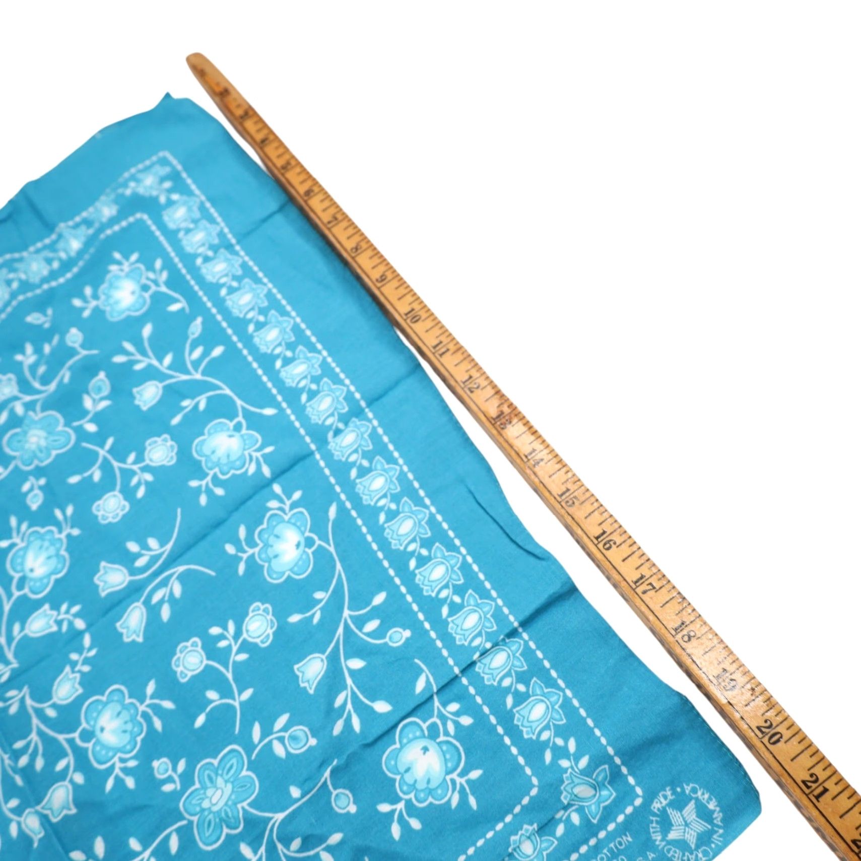 Vintage VINTAGE USA Made Floral Bandana Blue 21" Unisex Handkerchief Size ONE SIZE - 5 Thumbnail