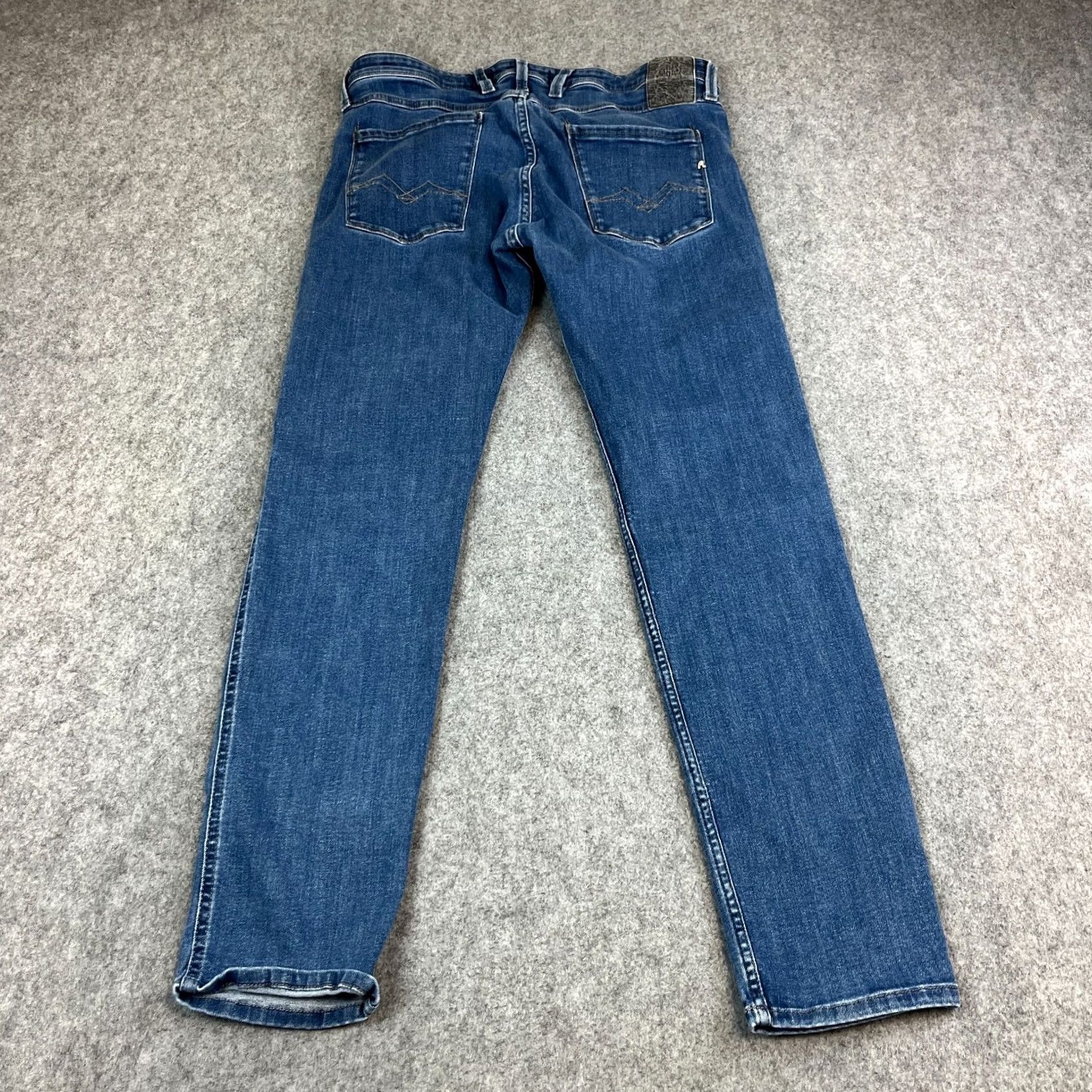 Replay Replay Jeans Regular Tapered 34 32 Medium Wash Blue Stretch Anbass Mens Jeans Size US 34 / EU 50 - 2 Thumbnail