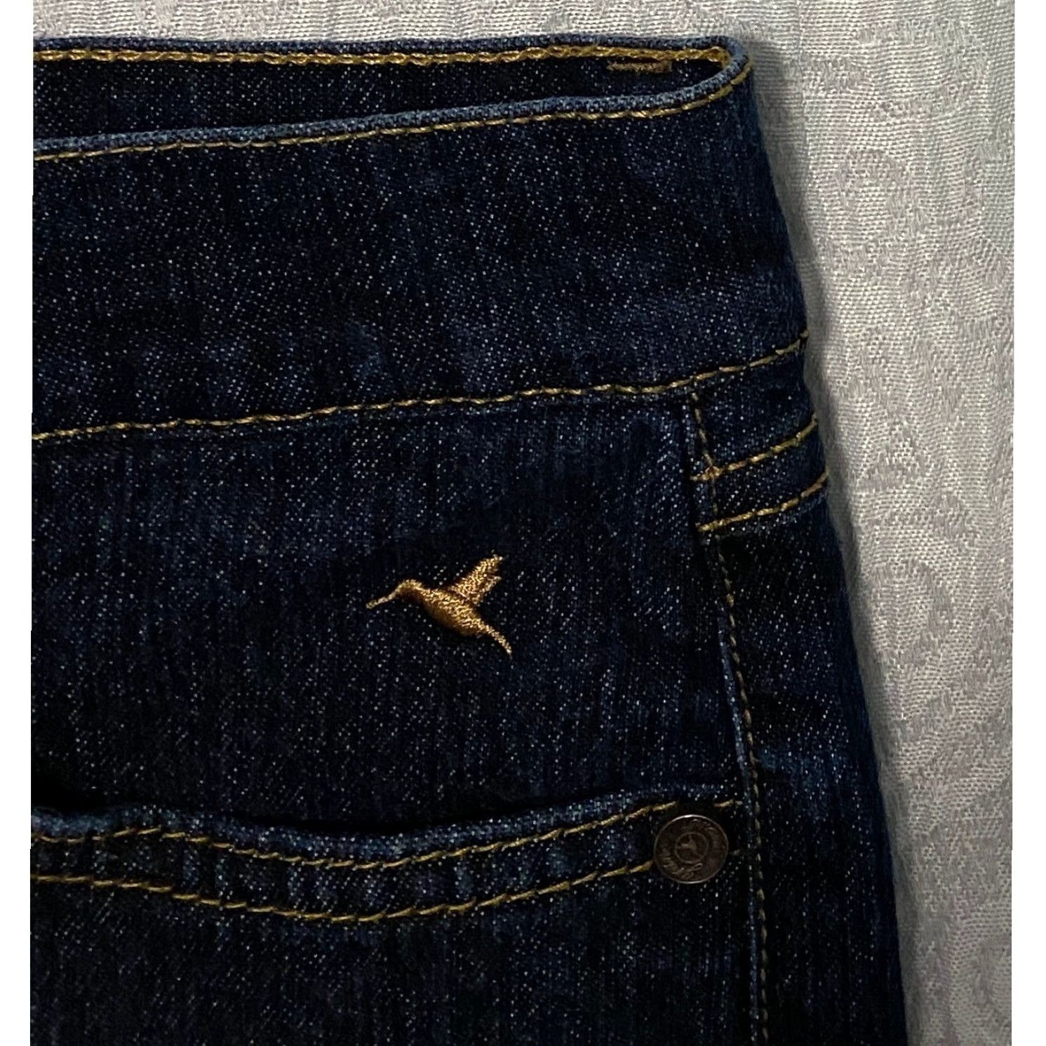 Denime Grane Jeans Bootcut Jeans Juniors 7 Dark Wash Denim Embroidered Pockets Stretch Womens Boyfriend-Style? Size 28" / US 6 / IT 42 - 3 Thumbnail