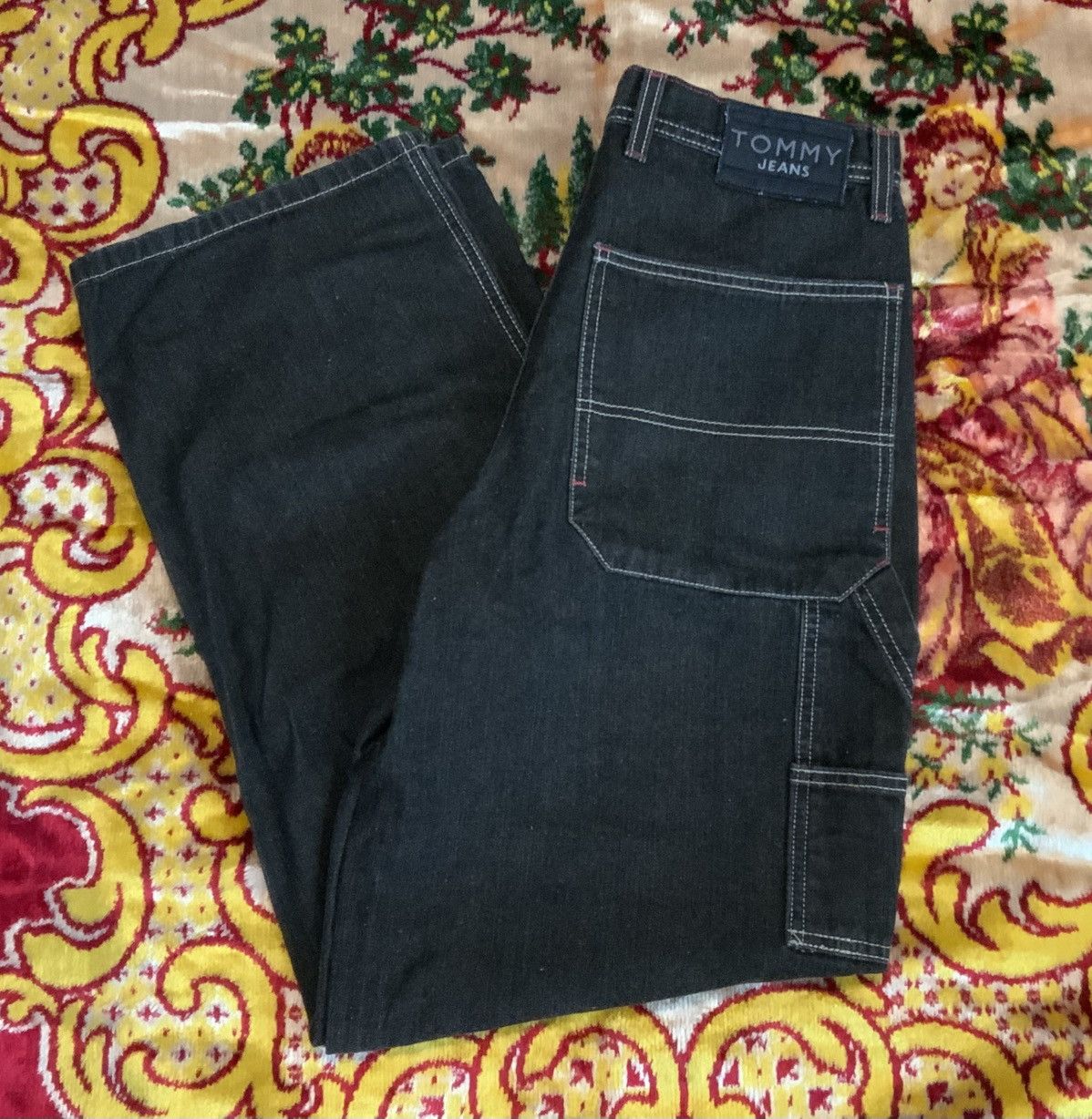 Tommy Jeans Vintage 90s Tommy Jeans Carpenter Black Jeans Sz 28x31 Size US 30 / EU 46 - 1 Thumbnail