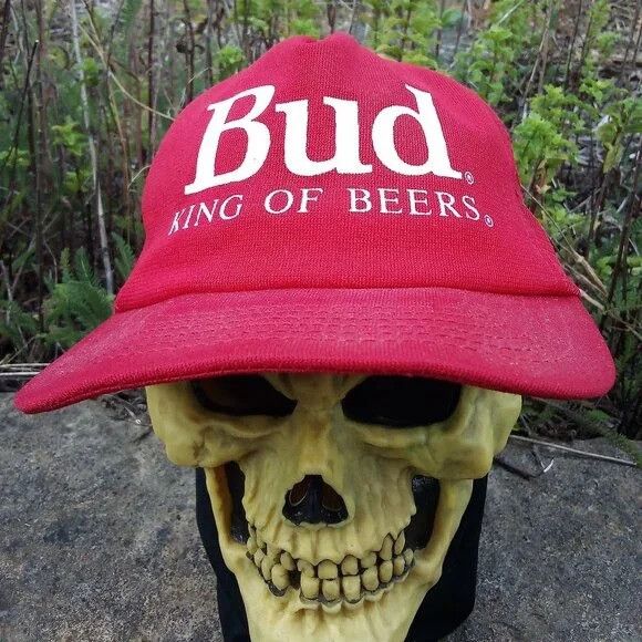 Vintage Vintage Budweiser King Of Beers Snap Back Trucker Hat Size ONE SIZE - 1 Thumbnail
