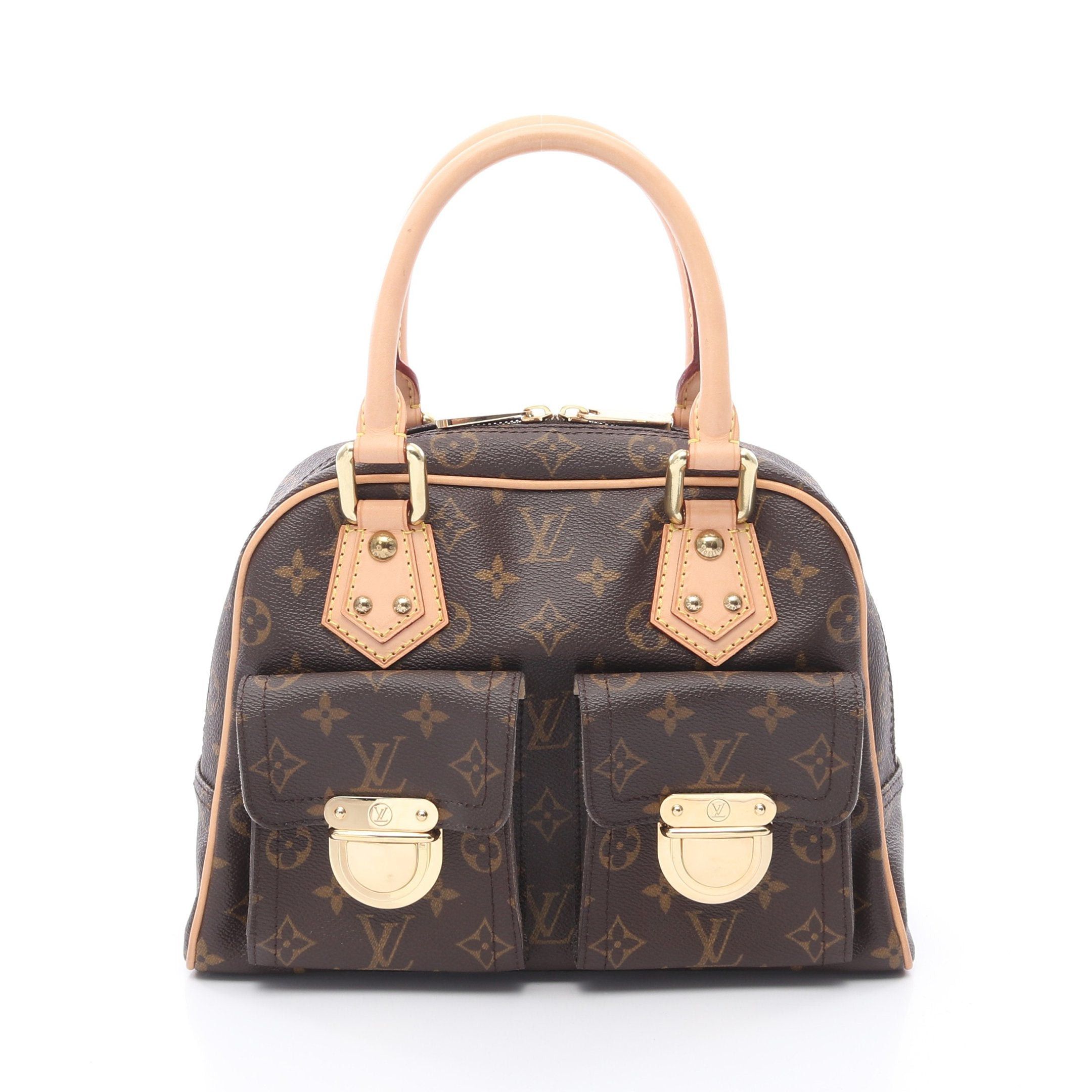 Louis Vuitton Louis Vuitton Manhattan Pm Monogram Handbag Leather Brown Size ONE SIZE - 1 Thumbnail