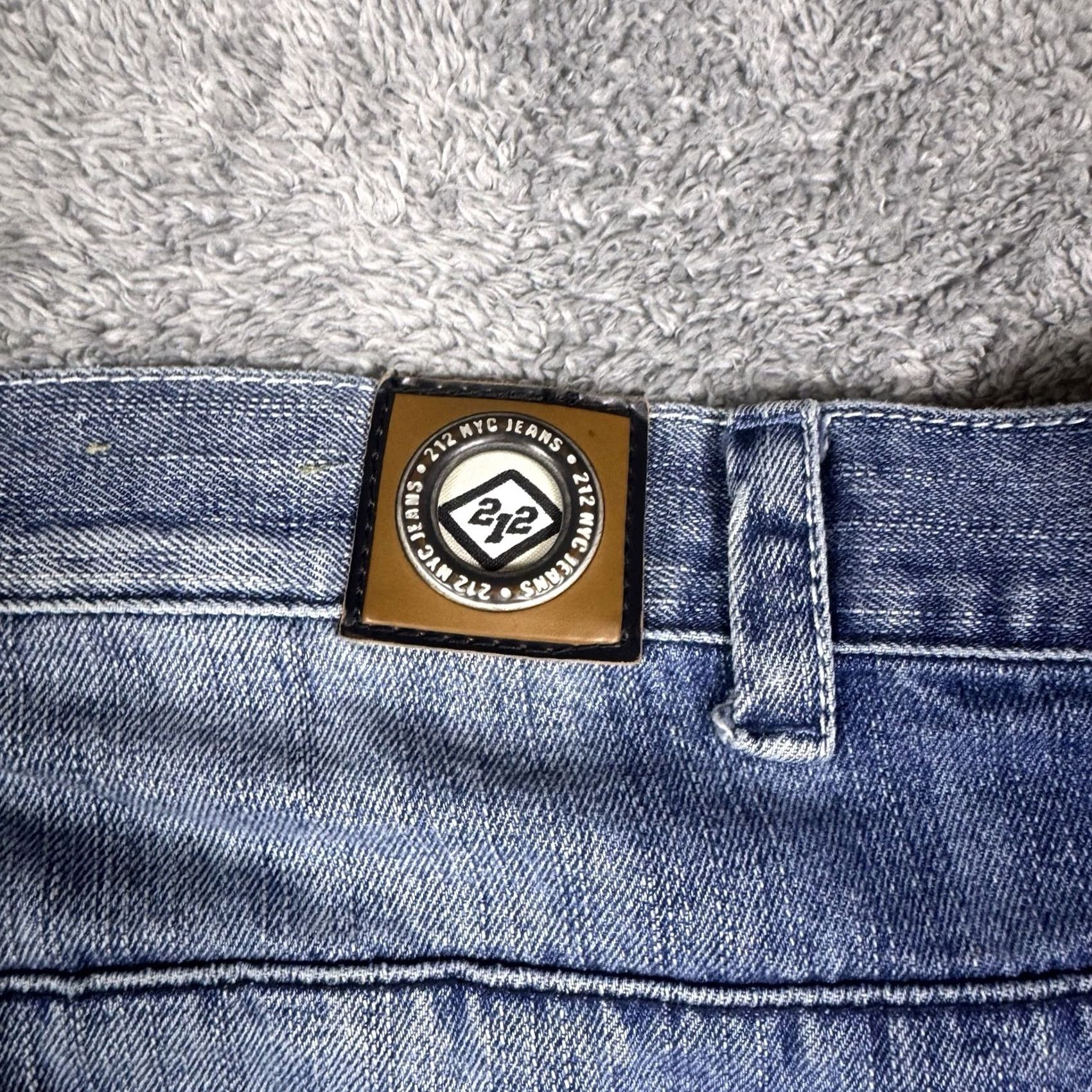 Denime 212 NYC Baggy Wide Leg Streetwear Y2K Fade Denim Skater Grunge Mens Jeans Blue Zip Size US 30 / EU 46 - 6 Thumbnail