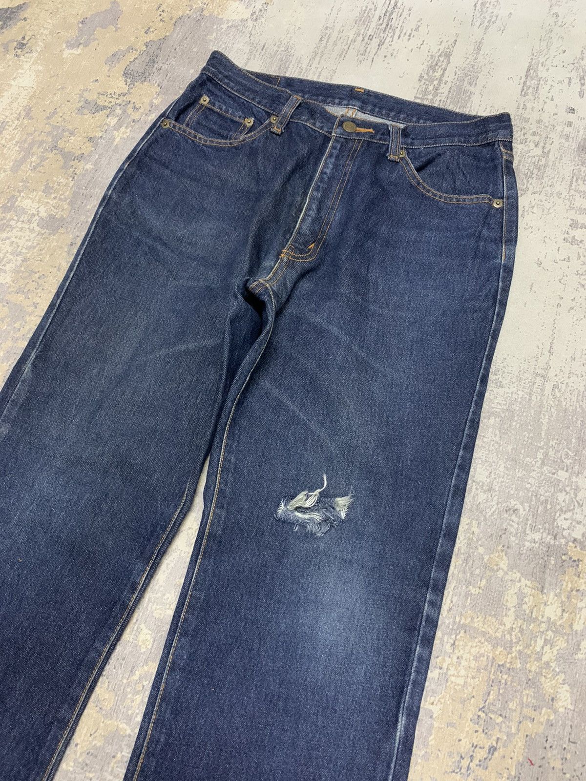 If Six Was Nine × Japanese Brand Japanese Brand Casual Land Japan Mini Flare Distressed Denim Size US 30 / EU 46 - 2 Thumbnail
