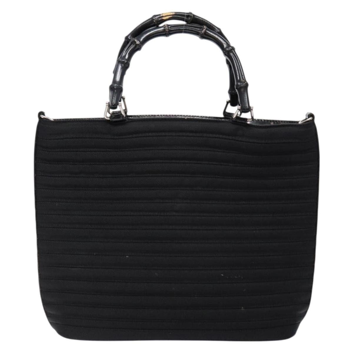 Gucci GUCCI Bamboo Handbag Canvas Black Silver 000 1998 000 1998 Size ONE SIZE - 3 Thumbnail
