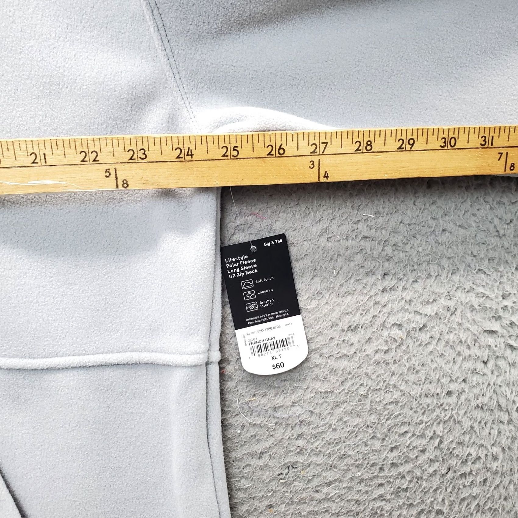 Vintage Xersion Mens Sweatshirt Gray Polar Fleece 1/2 Zip Mock Neck XLT 100% Polyester Regular Big & Tall Long Sleeve Shirt Size US XL / EU 56 / 4 - 4 Thumbnail