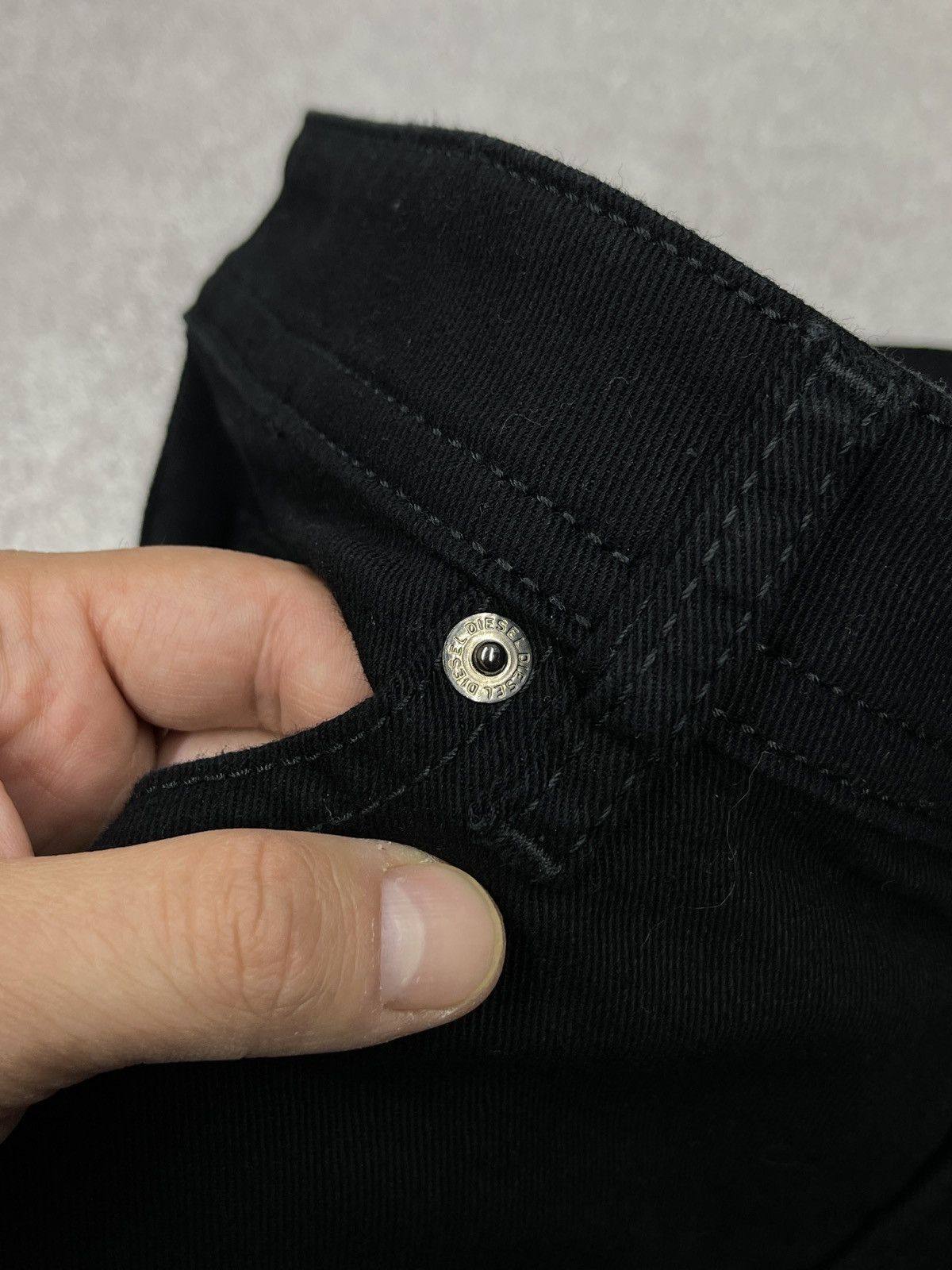 Diesel Mens Diesel Thommer Full Black Denim Jeans Y2K Skull Size US 36 / EU 52 - 10 Thumbnail