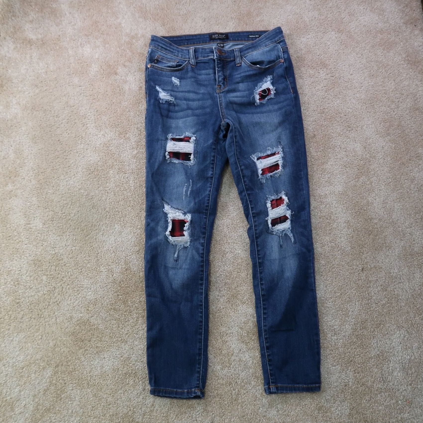 Denime Judy Blue Skinny Jeans Women's 9/29 Blue Stretch Denim Mid Rise Jeans Slim 5-Pocket Denim Size 30" / US 8 / IT 44 - 2 Thumbnail