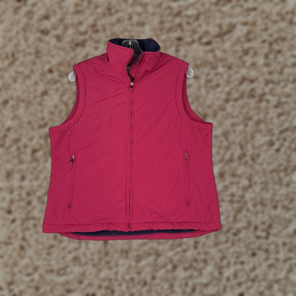 Vintage LL Bean Vest Womens Medium Raspberry Red Fleece Lined Nylon Zip Pockets Outdoor Size M / US 6-8 / IT 42-44 - 1 Thumbnail