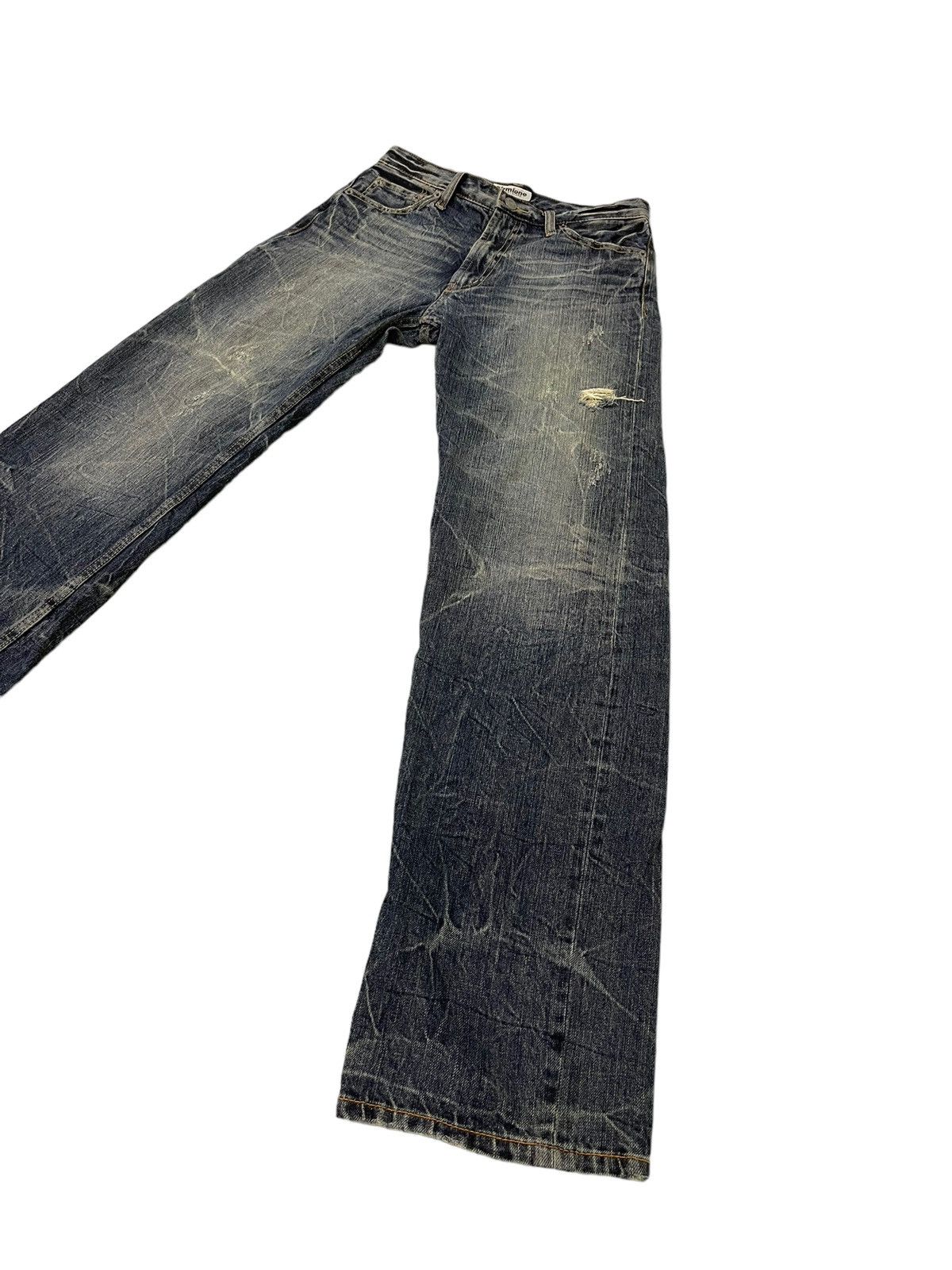 Japanese Brand Faded Jeans Sirmione Distress Regular Straight 8🟦0 Size US 29 - 9 Thumbnail