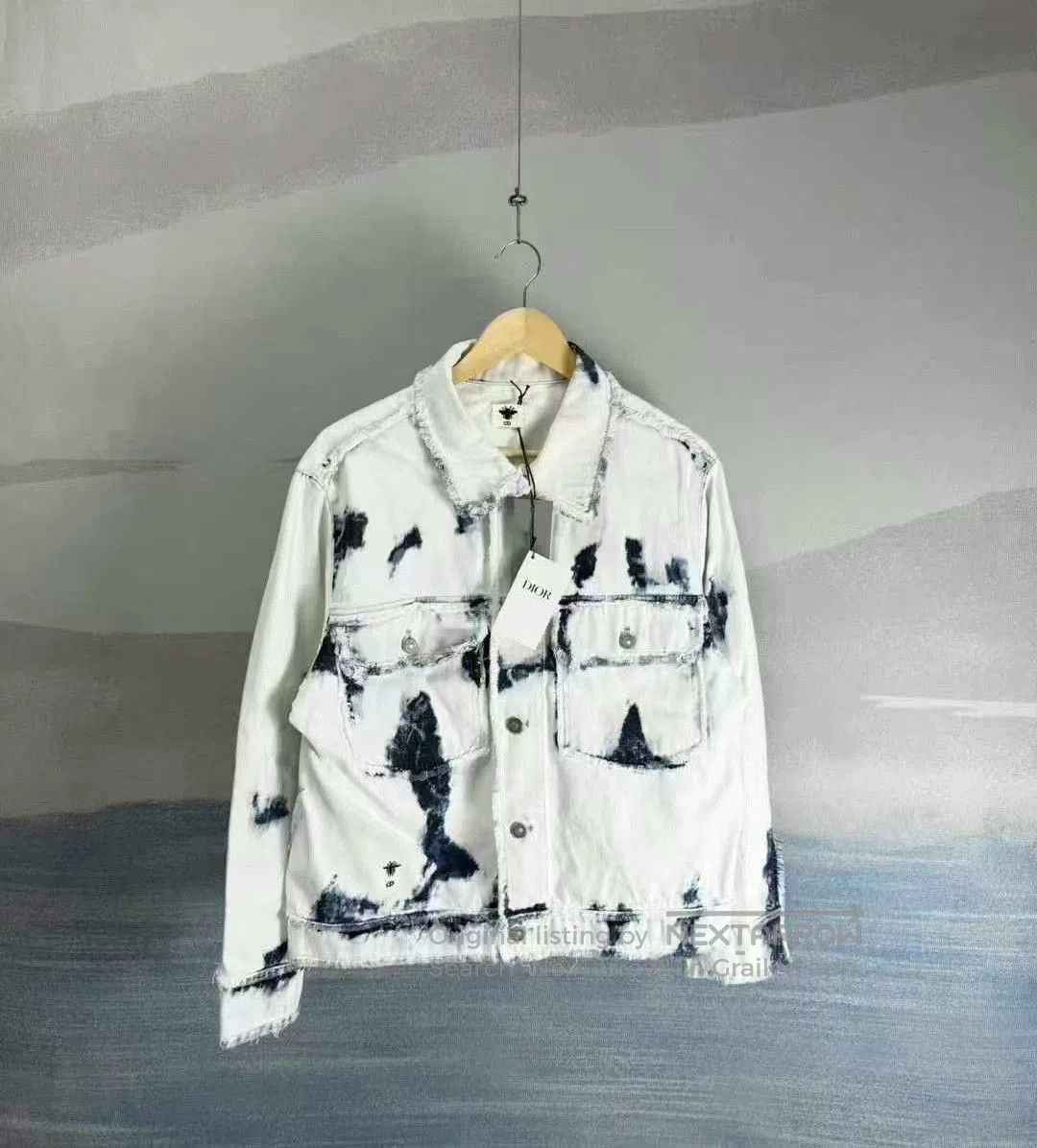 Dior dior blue tie-dye embroidered denim jacket. Size S / US 4 / IT 40 - 1 Thumbnail