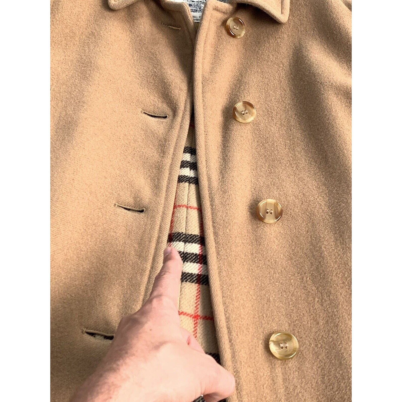 Burberry × Vintage Women's BURBERRYS CAMEL HAIR Wool Trench Coat Jacket UK 12 M Size M / US 6-8 / IT 42-44 - 24 Thumbnail
