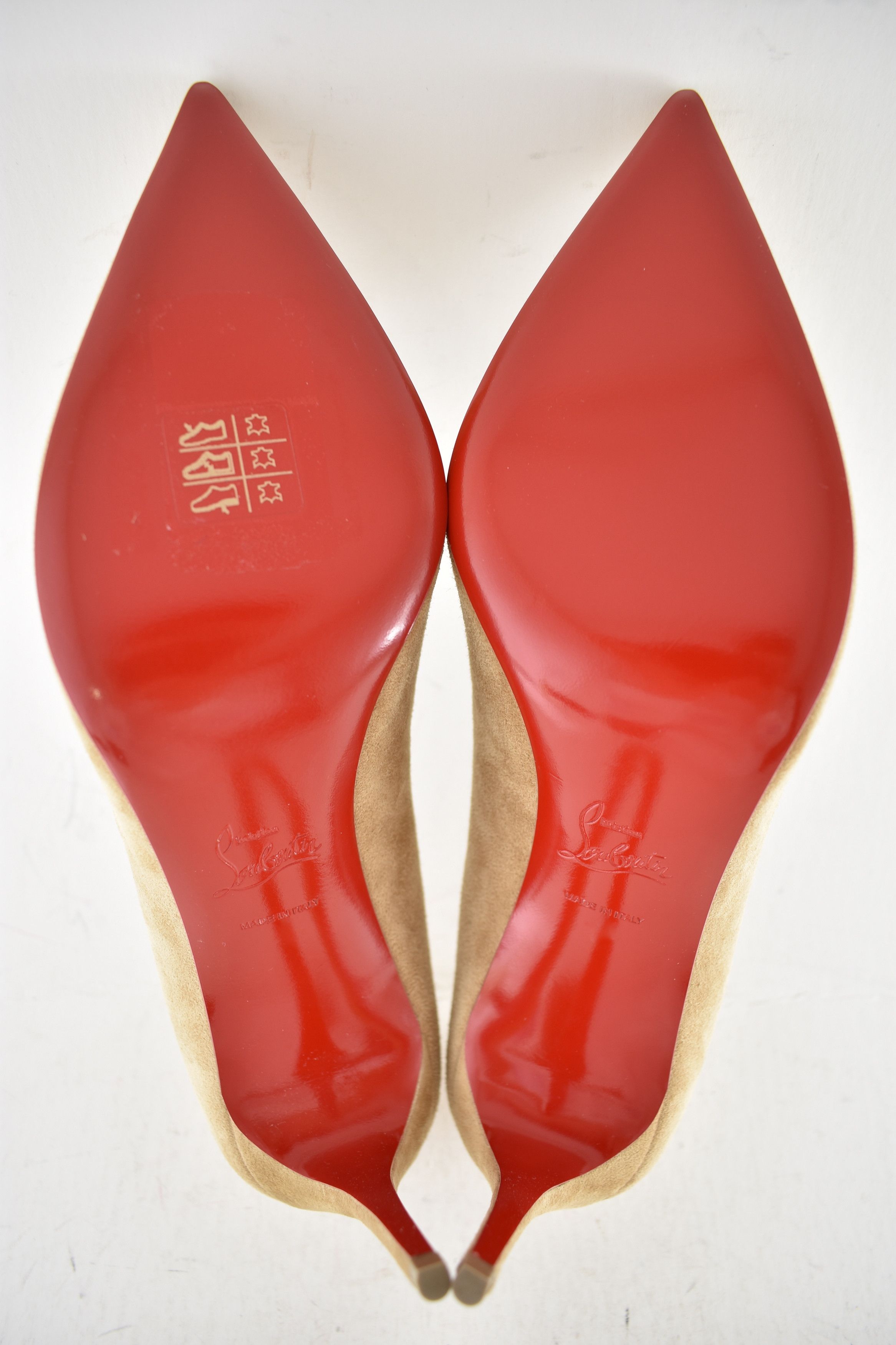 Christian Louboutin Kate 85 Lionne Beige Suede Classic Pointed Toe Heel Pump 42 Size US 12 / IT 42 - 14 Thumbnail