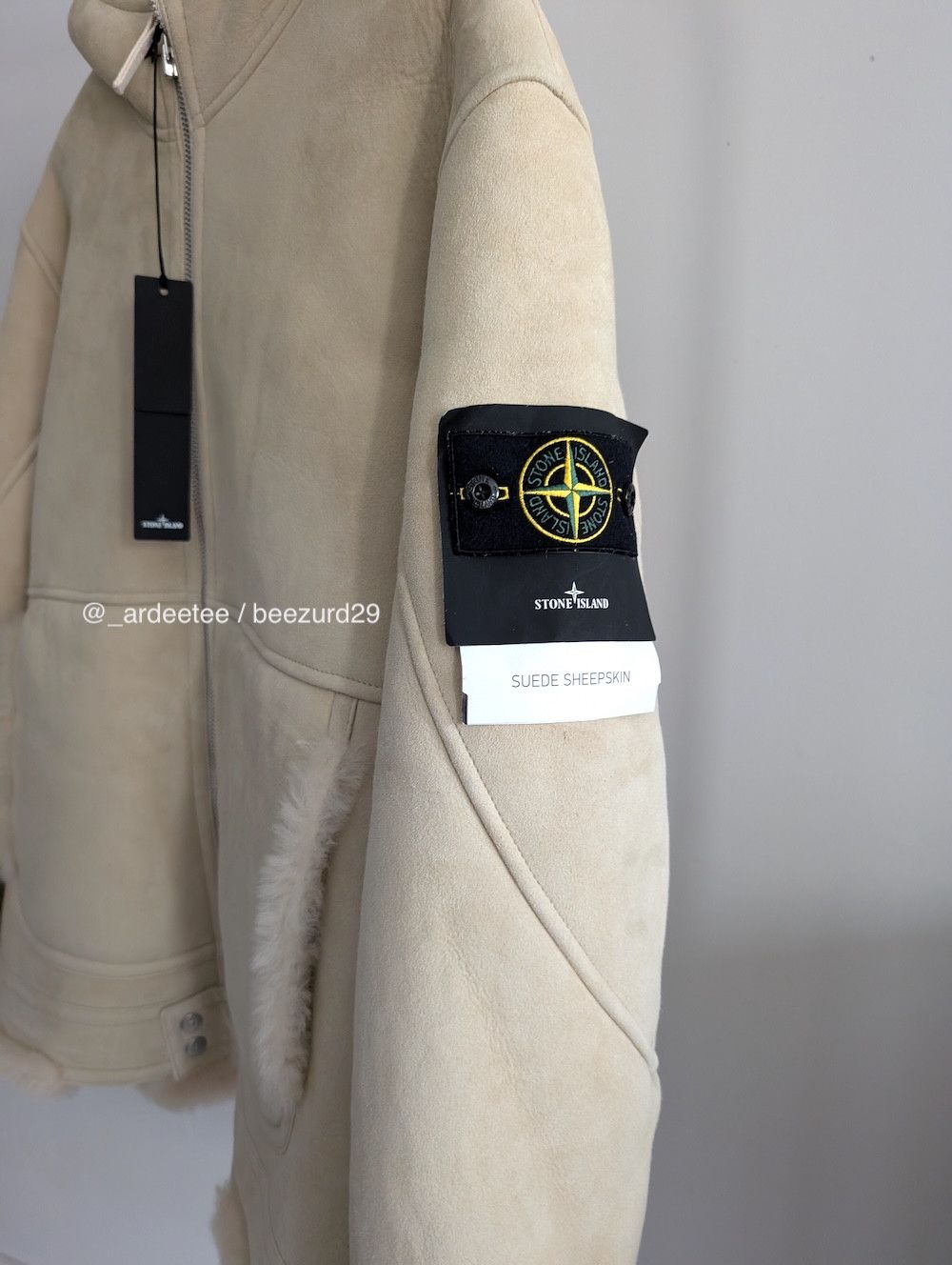Stone Island $6K FULL SHEARLING SUEDE SHEEPSKIN LEATHER HOODED JACKET Size US L / EU 52-54 / 3 - 7 Thumbnail