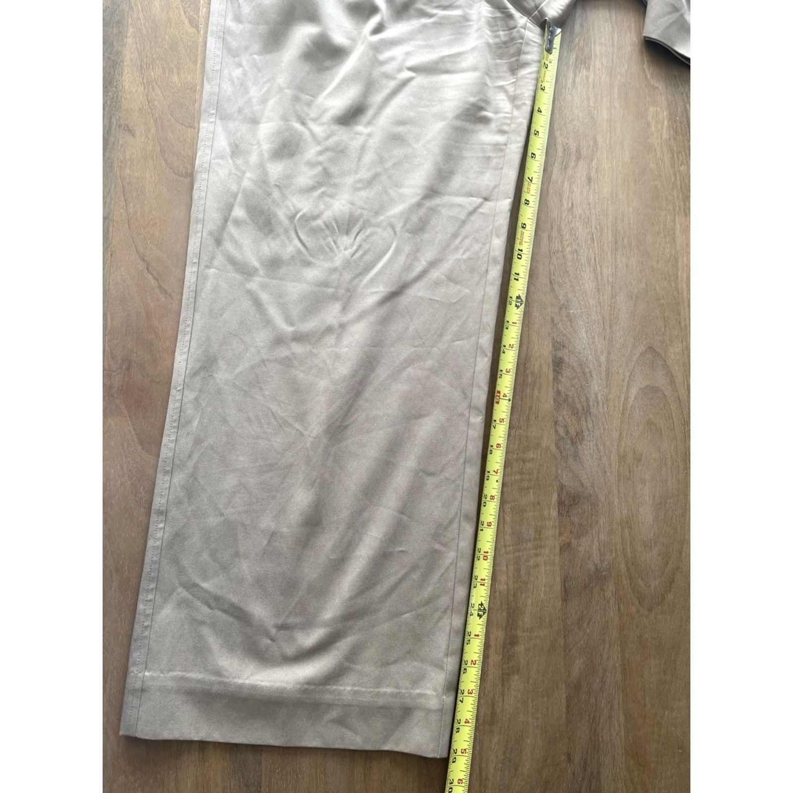 Everlane Everlane Pleated Wide-Leg Chino Pants Women 12S Beige Wide-Leg City Preppy Modern Career Womens Size 34" / US 12 / IT 48 - 6 Thumbnail