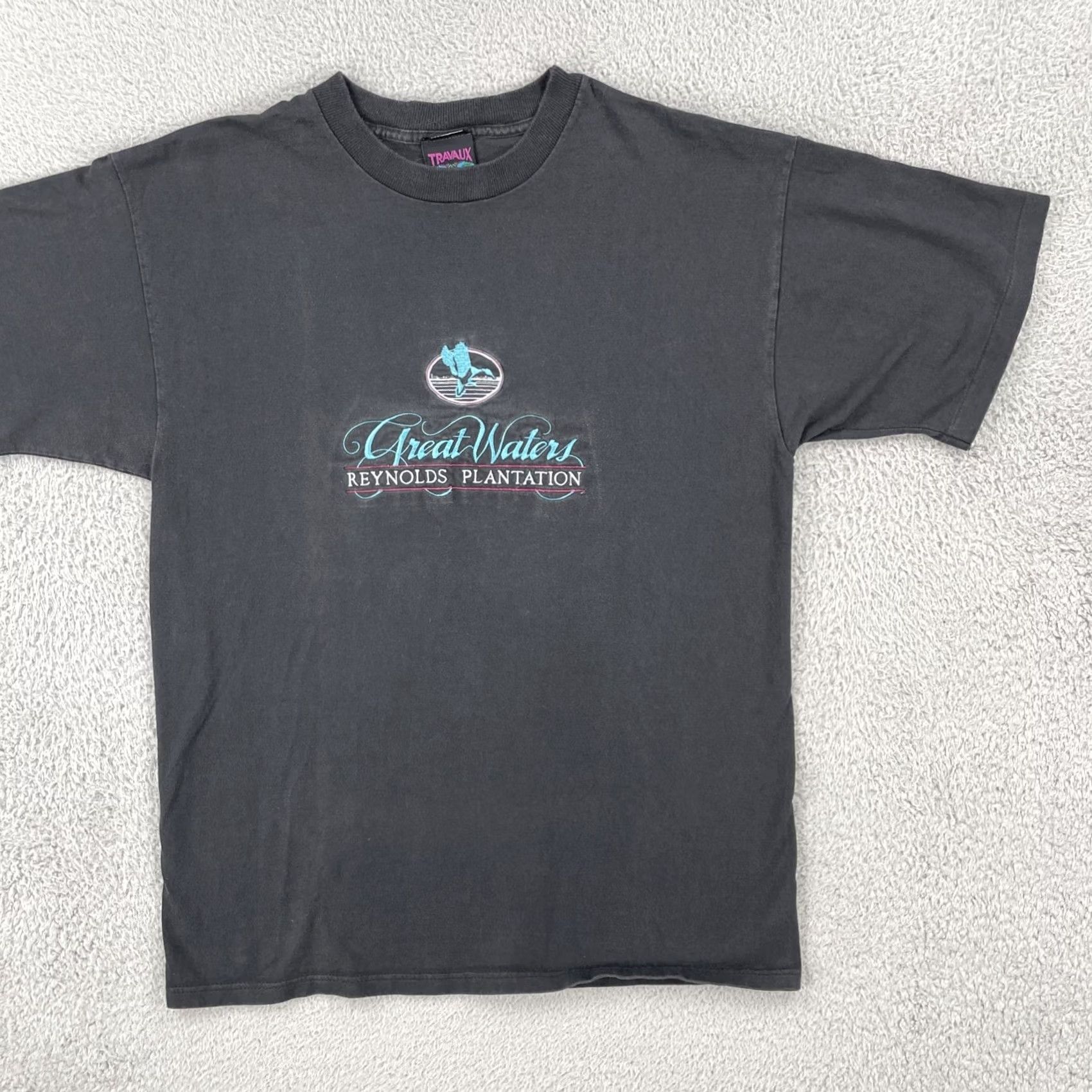 Greats VINTAGE Travau Shirt USA Made Embroidered Black 90s Crew Neck Short Sleeve Men L Size US L / EU 52-54 / 3 - 2 Thumbnail