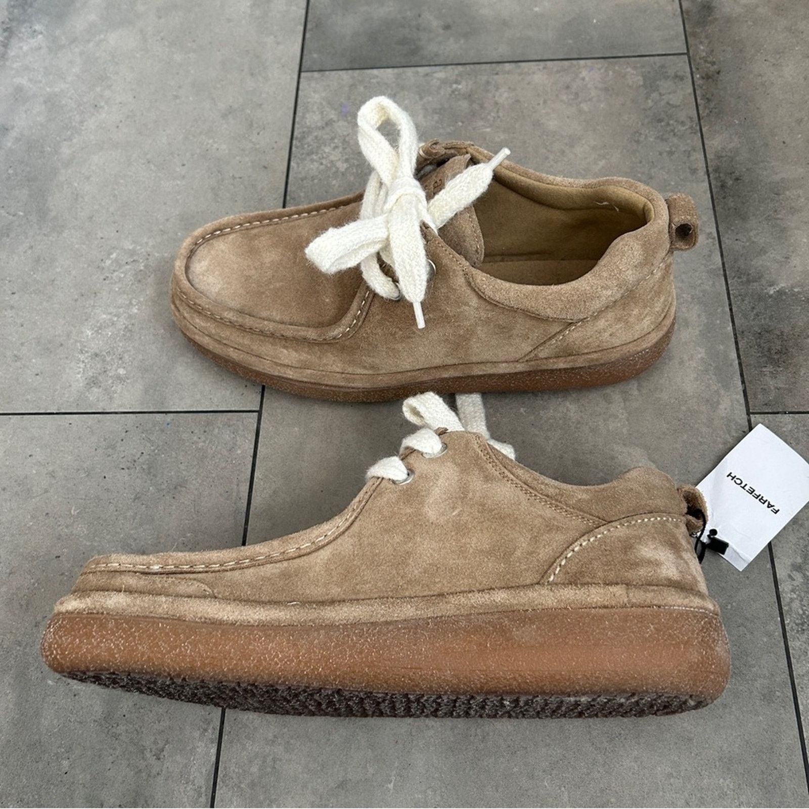 AMI NEW AMI Paris moc toe derby suede tan neutral loafer shoe 13 Size US 13 / EU 46 - 3 Thumbnail