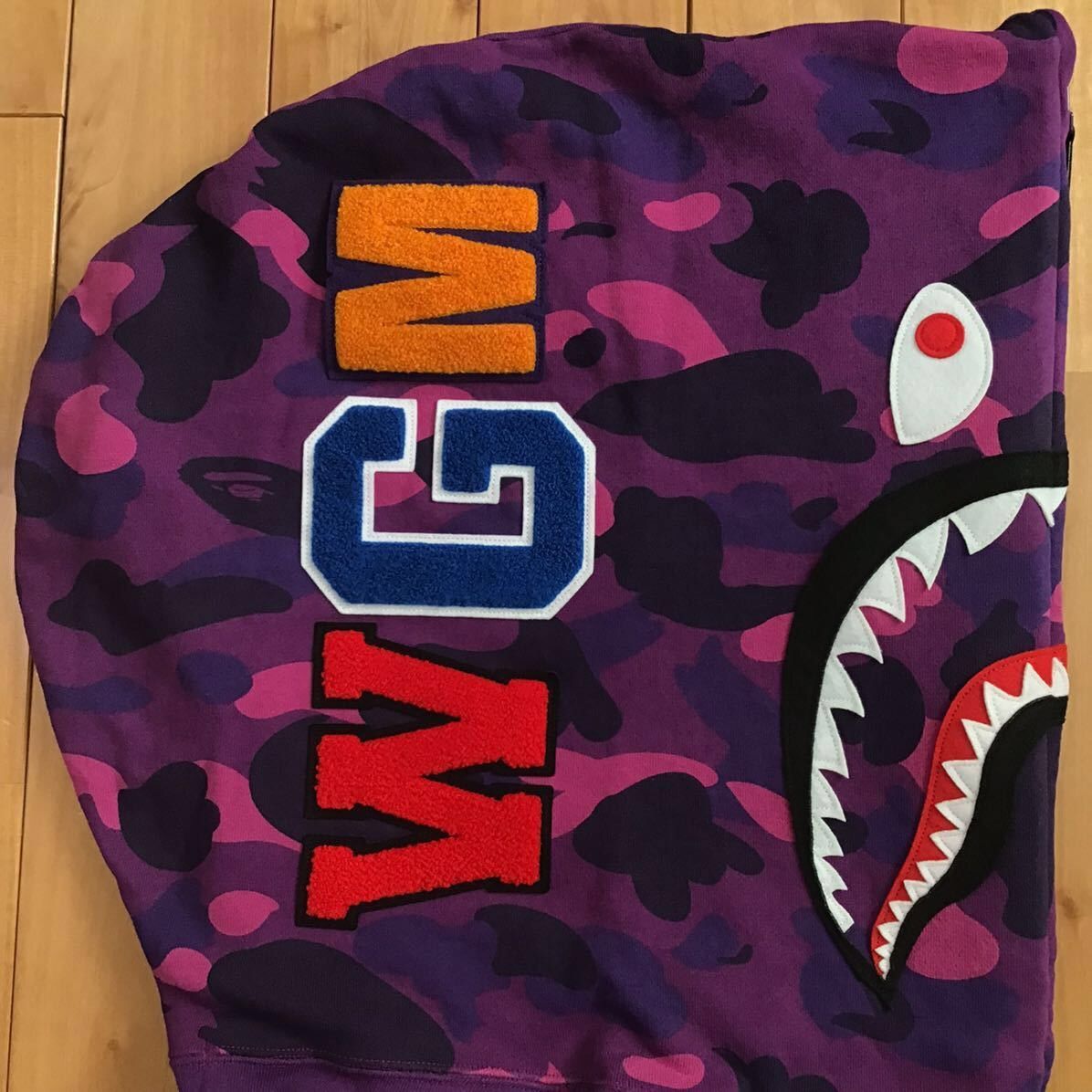 Bape BAPE Giant shark full zip hoodie purple camo a bathing ape Size US XL / EU 56 / 4 - 5 Thumbnail