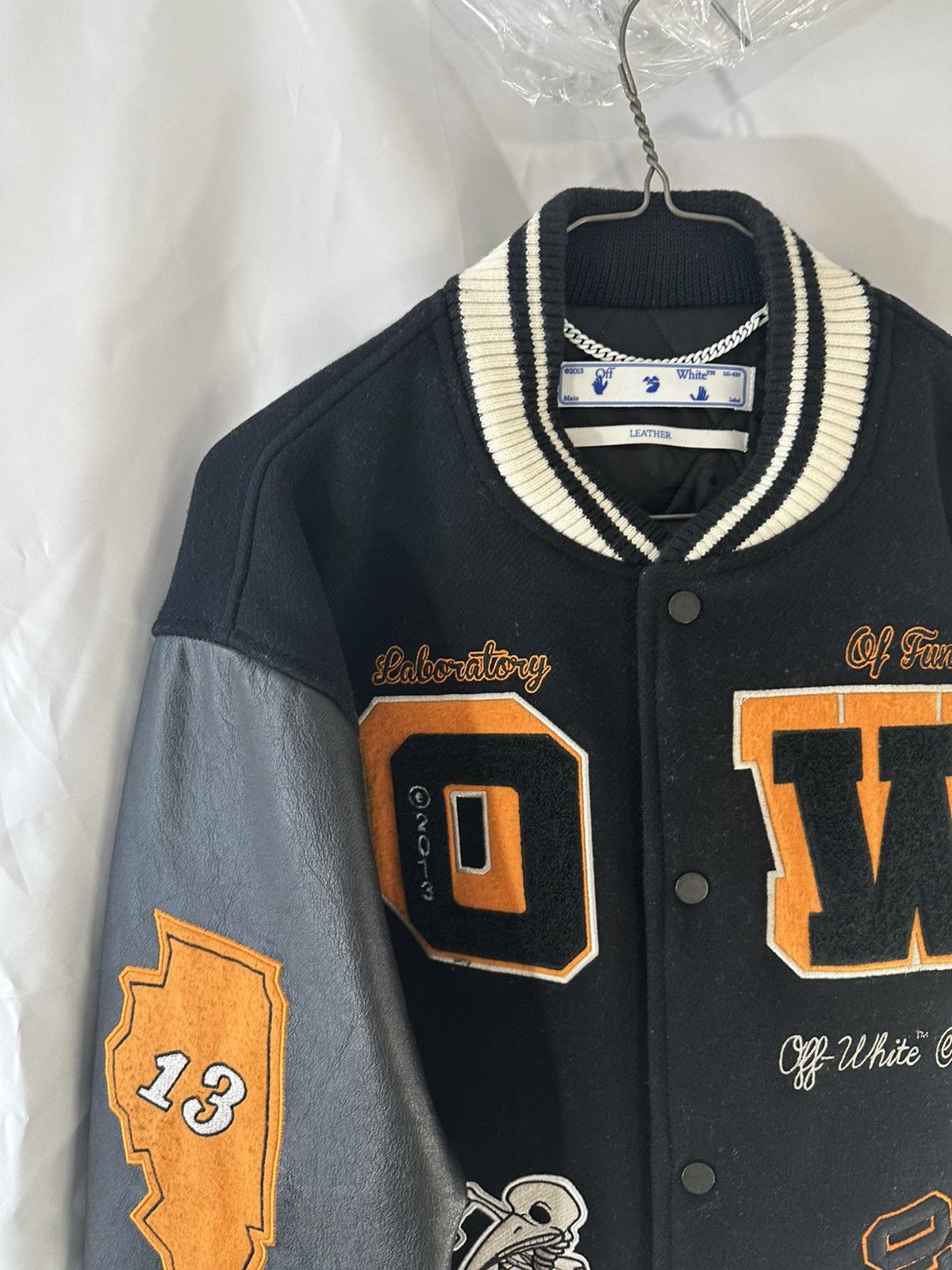Off-White Off White Embroidery Patched Varsity Jacket Size US L / EU 52-54 / 3 - 7 Thumbnail