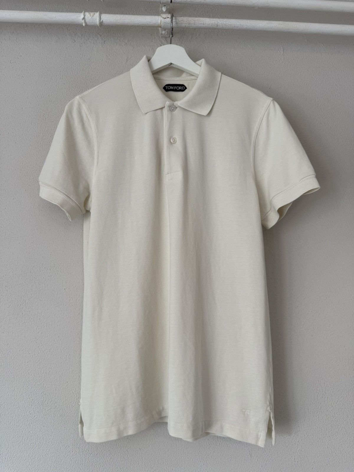 Tom Ford Tom Ford Classic Ivory Piqué Polo Shirt Size US M / EU 48-50 / 2 - 1 Thumbnail