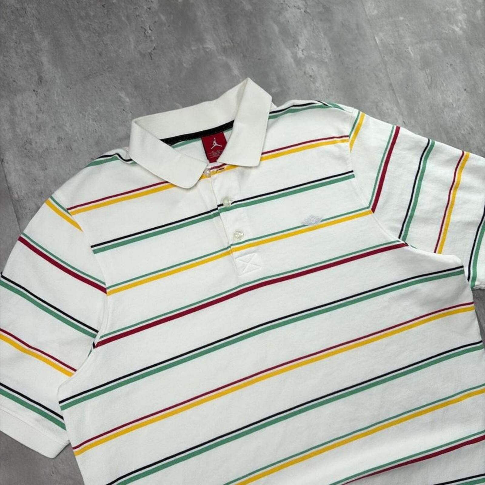 Jordan Brand Y2K White Air Jordan Striped Skater Polo Shirt Size US XL / EU 56 / 4 - 4 Thumbnail