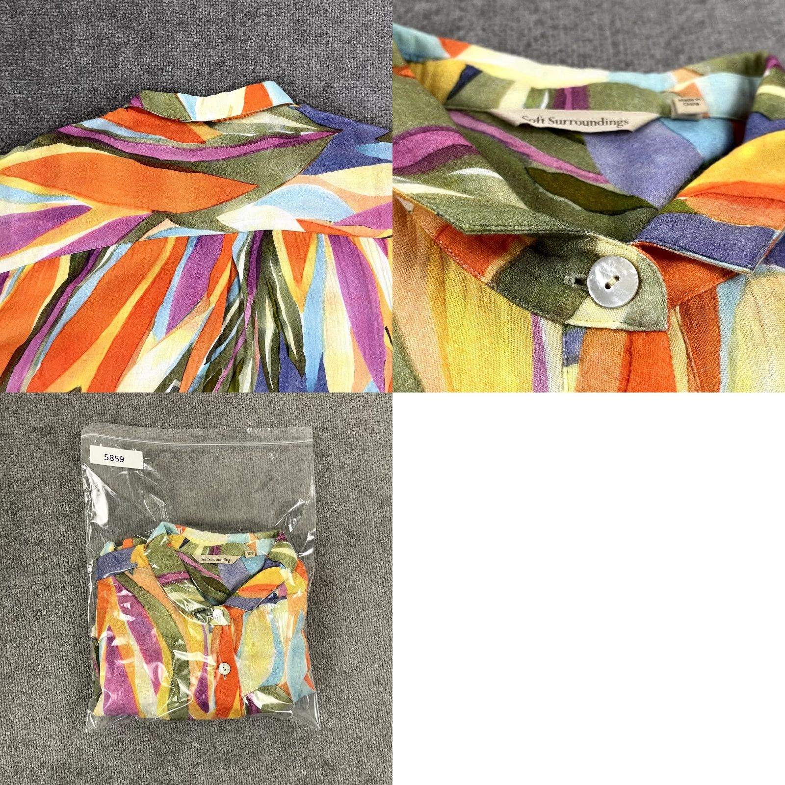 Soft Surroundings SOFT SURROUNDINGS Top Womens Medium Multicolor Watercolor Floral Tunic Button Up Shirt Womens M Multicolor Floral Tunic Button Up Size M / US 6-8 / IT 42-44 - 8 Thumbnail