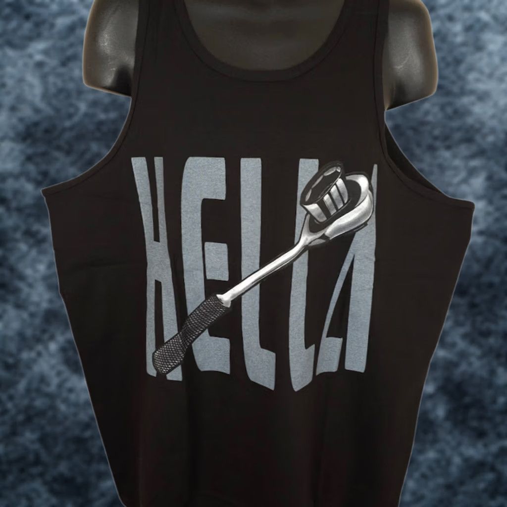 Vintage Hella Tool Tank Top Mens 2XL Black Socket Wrench Tank Top Shirt Size US XXL / EU 58 / 5 - 1 Thumbnail