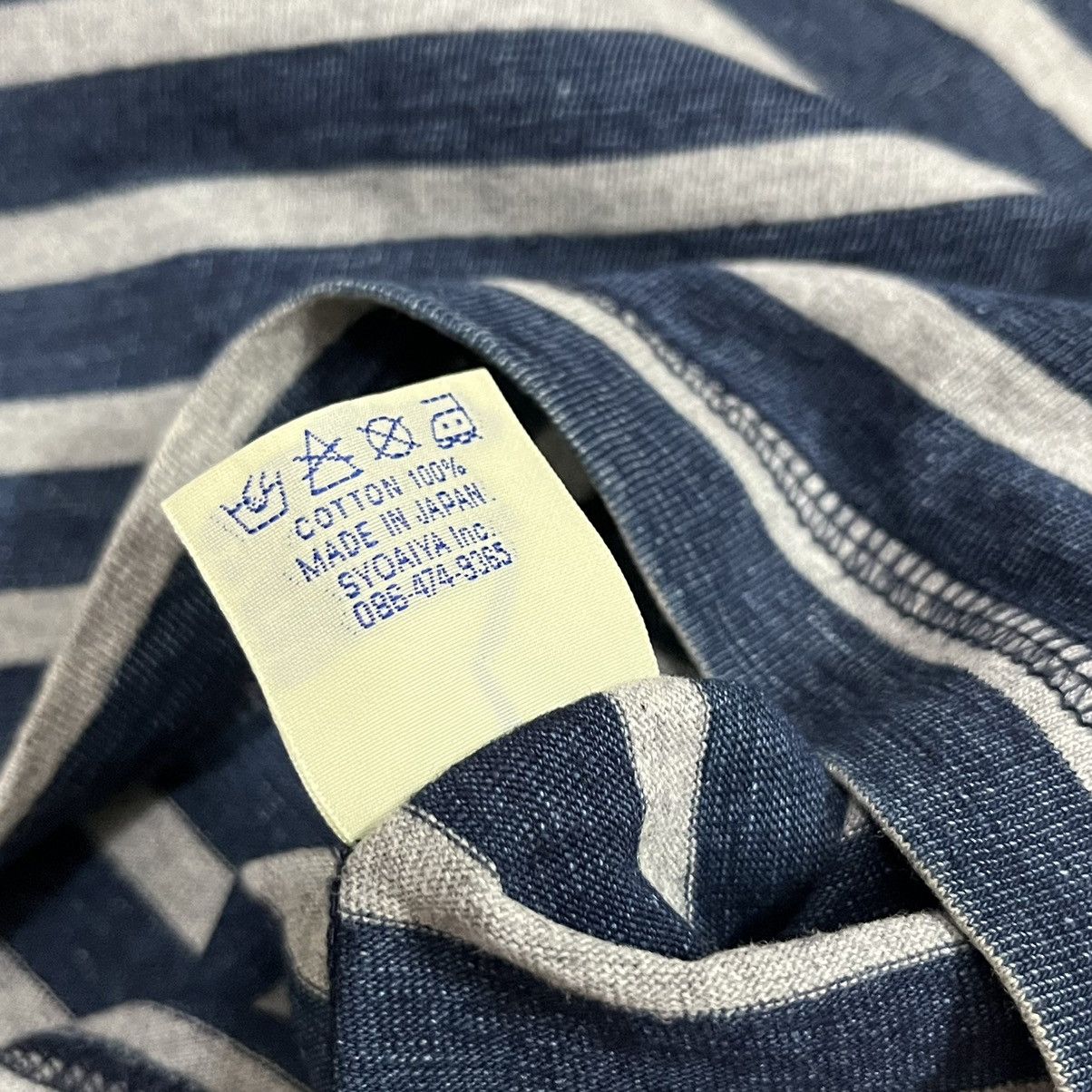 Pure Blue Japan Pure Blue Japan Indigo Pocket Striped Tee Size US XXS / EU 40 - 10 Thumbnail