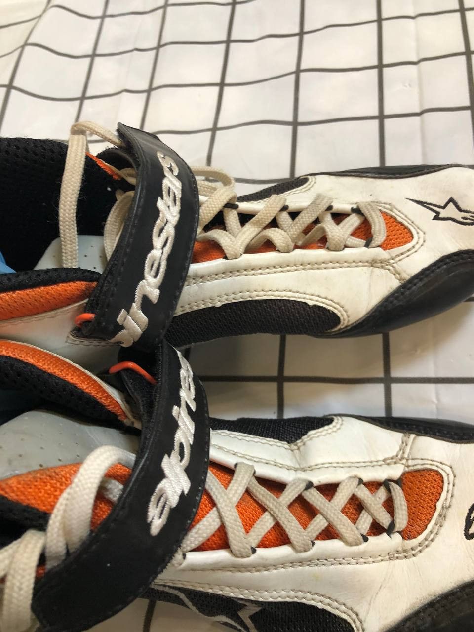Alpinestars AlpineStars Lather Black/White Motorcycle Boots Size US 4.5 / IT 34.5 - 14 Thumbnail