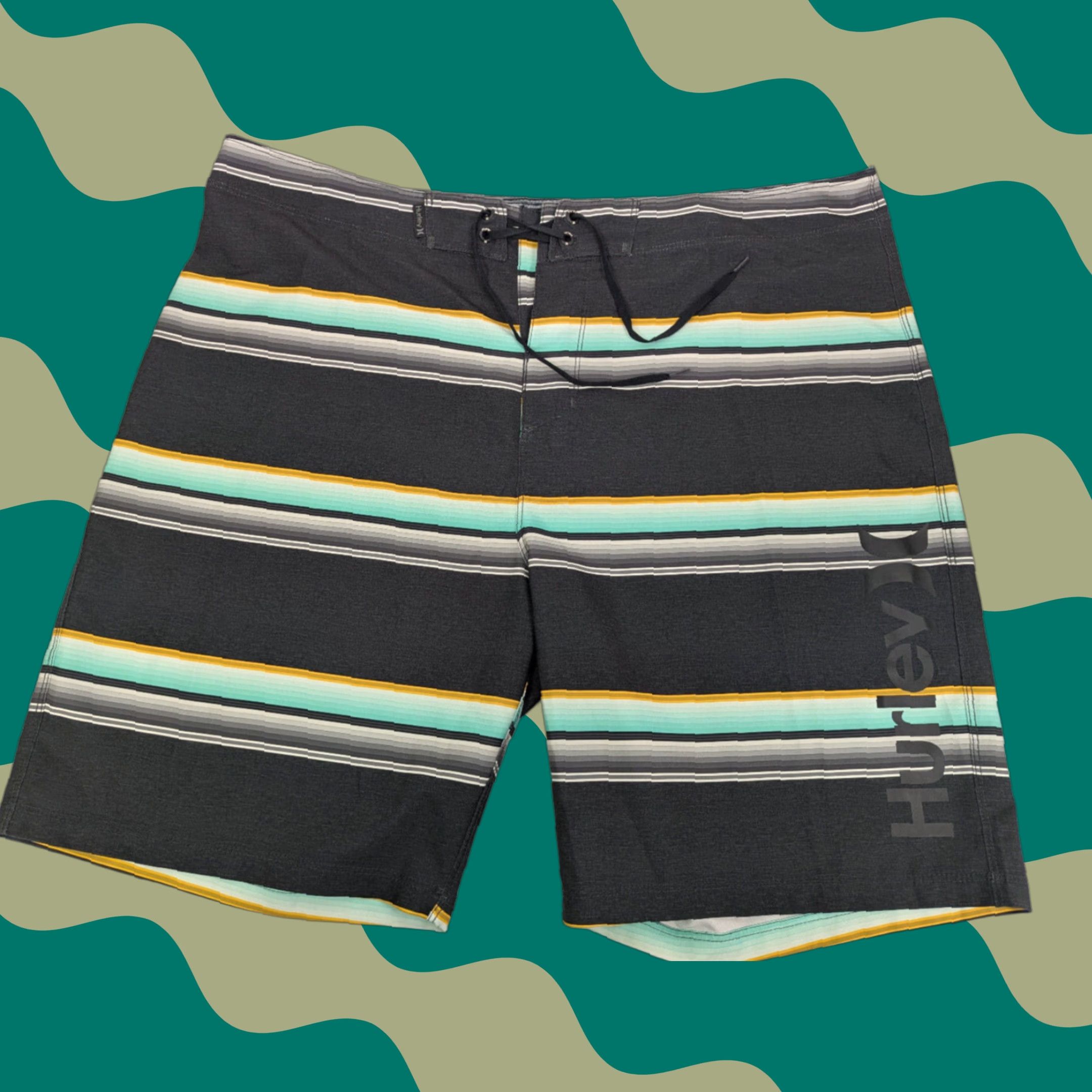 Hurley Hurley Serape Stripe Trunk Swim Board Shorts Men Size 38 Swimwear Beach Summer Multicolor Pockets Drawstring Lightweight Stretch Size US 38 / EU 54 - 1 Thumbnail