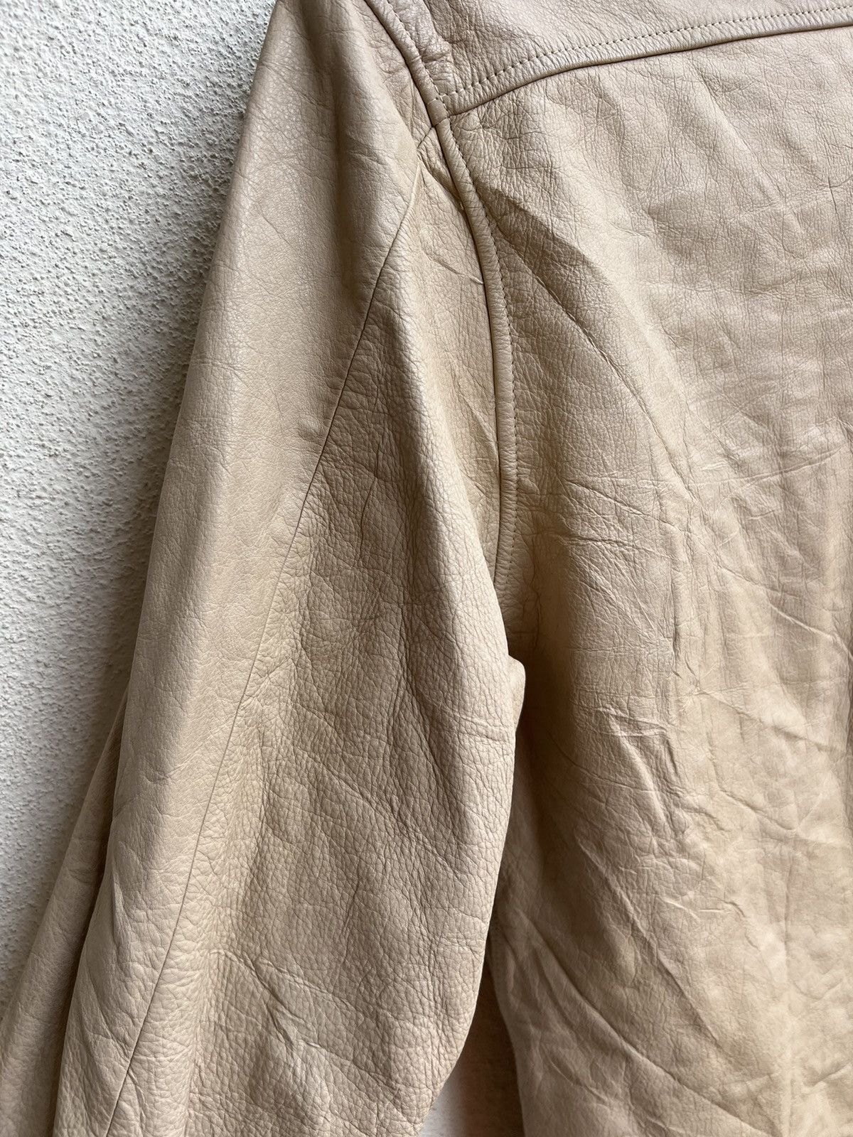 Leather Vintage Kazutaka Kato KAKA Fade Patina Cowhide Leather Shirt Size US M / EU 48-50 / 2 - 20 Thumbnail