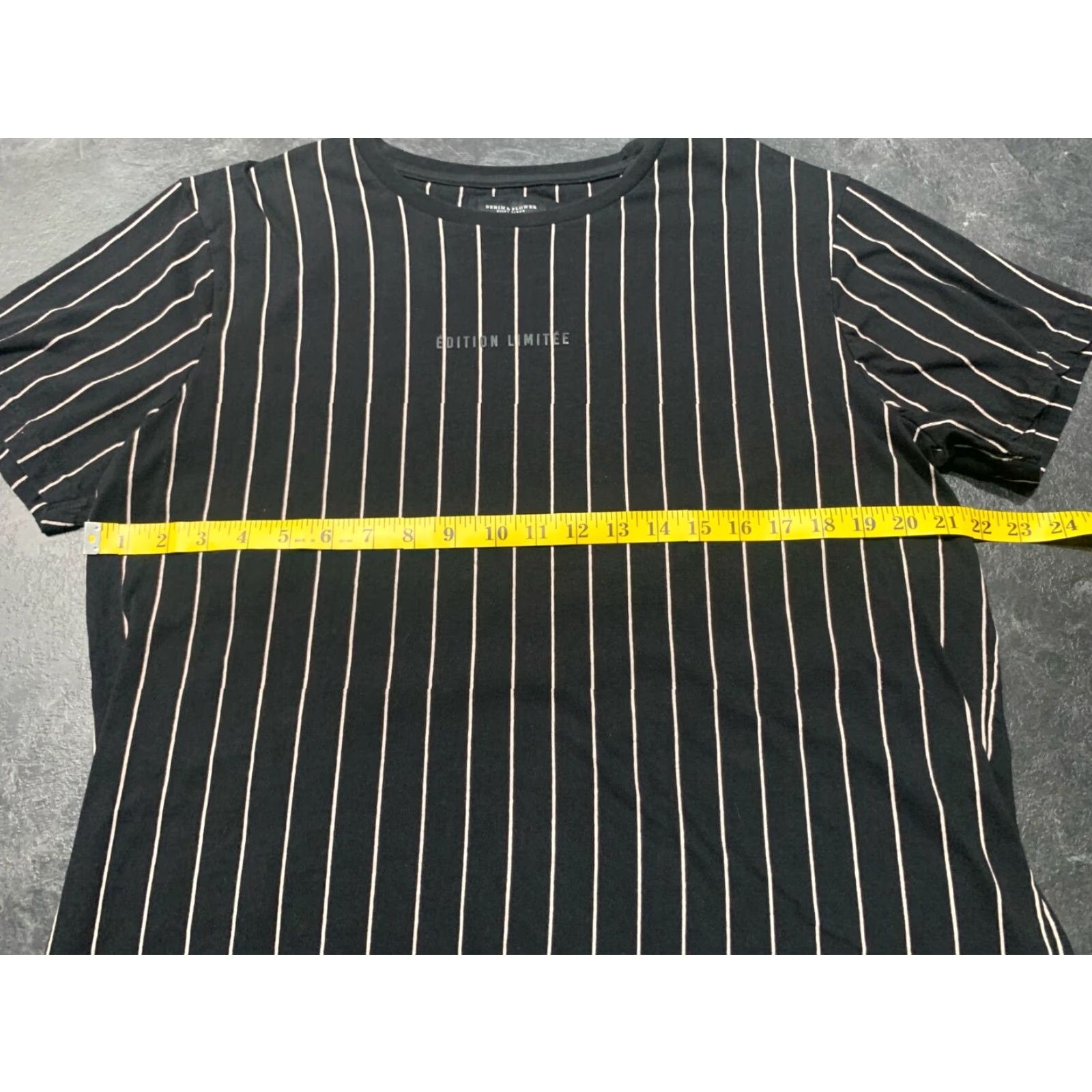 Denime Denim & Flower Ricky Singh Black Striped Short Sleeve XL Limited Edition Mens T Shirt Size US XL / EU 56 / 4 - 6 Thumbnail