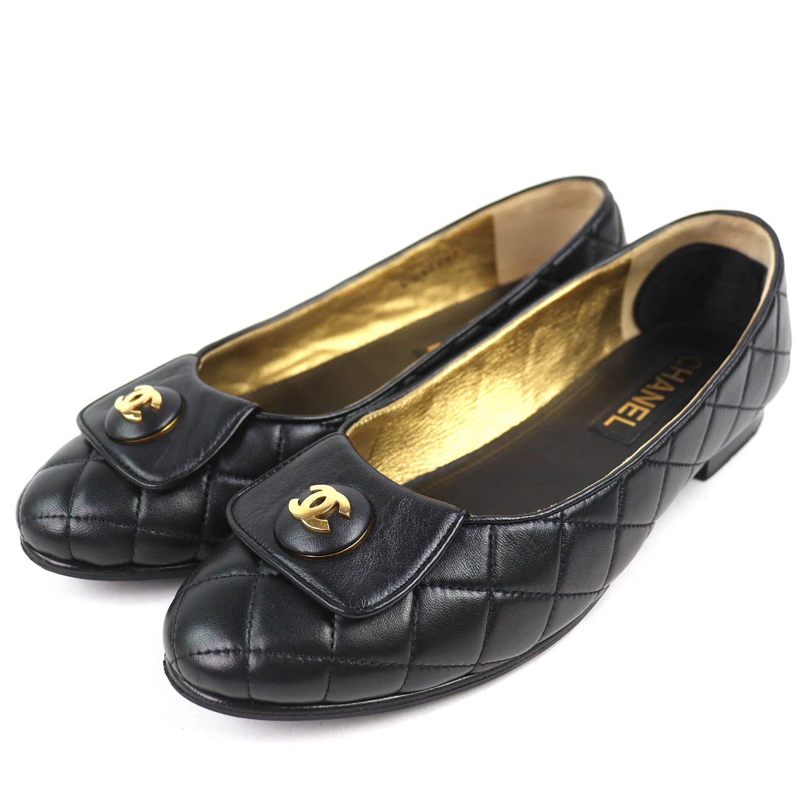 Chanel Chanel Chanel Matelass Leather Ballerina Flats Leather Shoes G45047 DUTY FREE for USA Size ONE SIZE - 1 Thumbnail