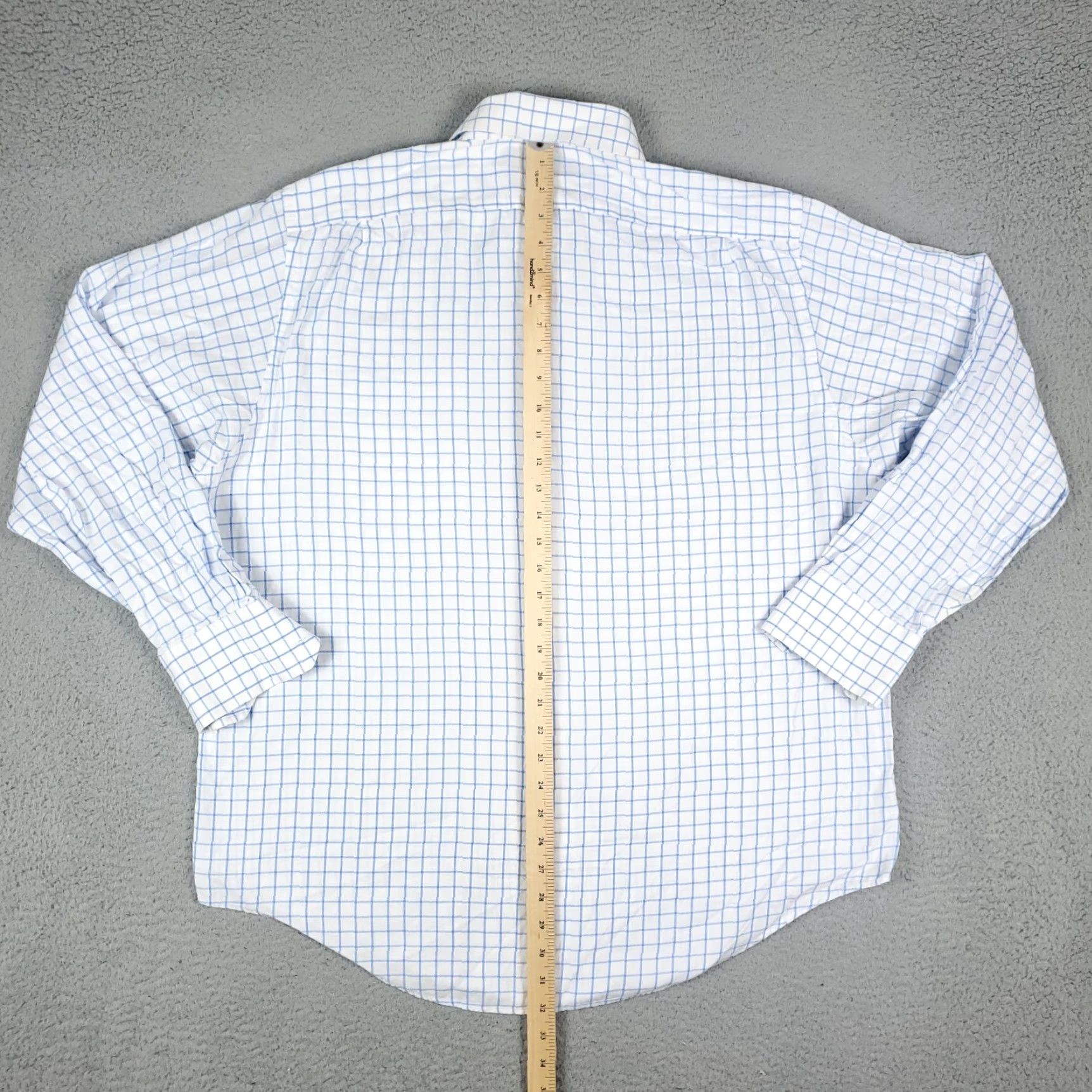 Cremieux VINTAGE Daniel Cremieux Shirt Blue Check Button-Up 17.5 Regular Adult Medium Blue 90s Concert Home Office Mens Size US XL / EU 56 / 4 - 7 Thumbnail