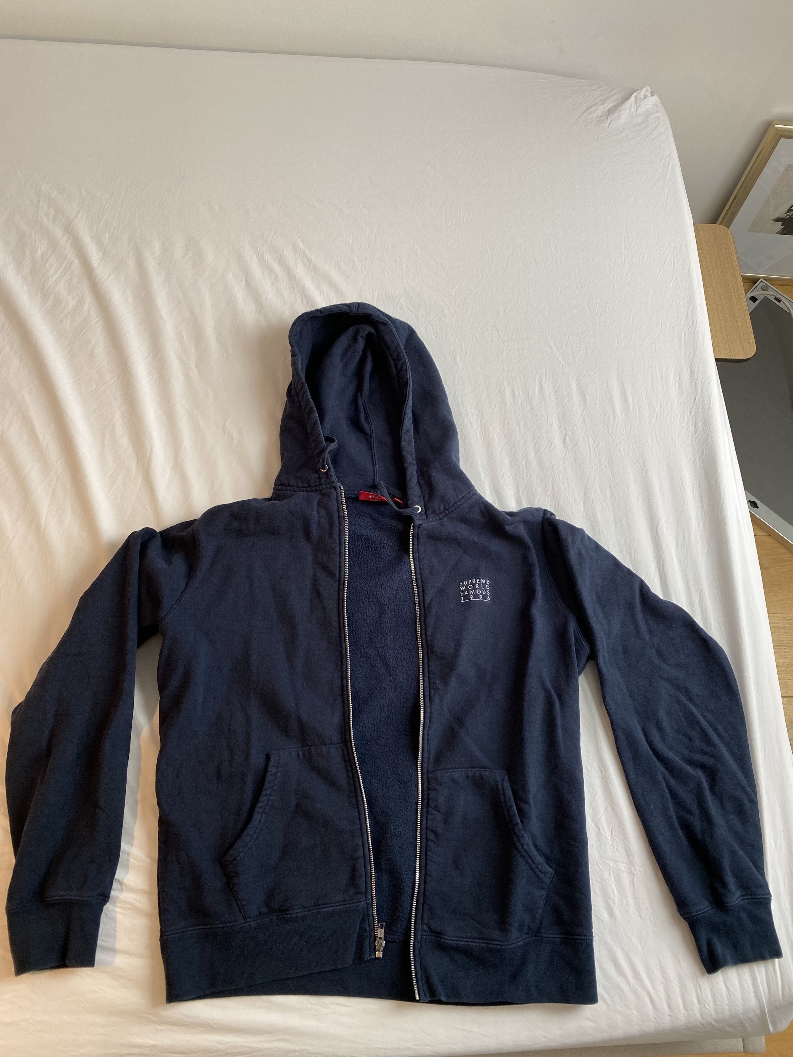 Supreme Supreme World Famous Hoodie Navy | Grailed